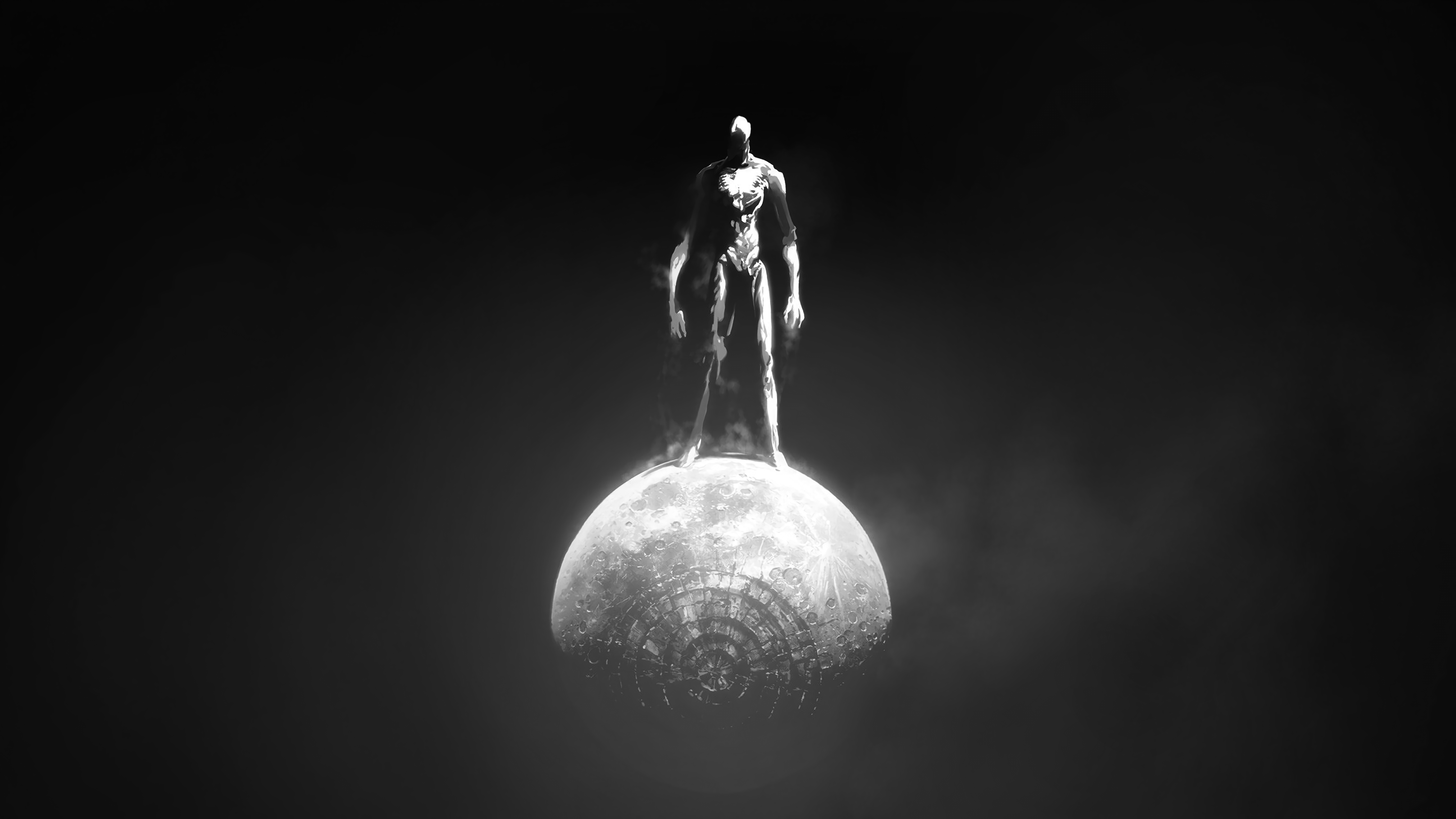 4048x2276 Desktop Wallpaper) God Maximum Aura Farming (Standing on the moon)