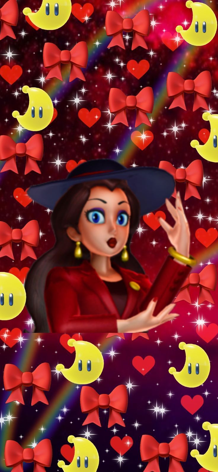736x1593 Nintendo Princess Mayor Pauline red aesthetic Phone Wallpaper