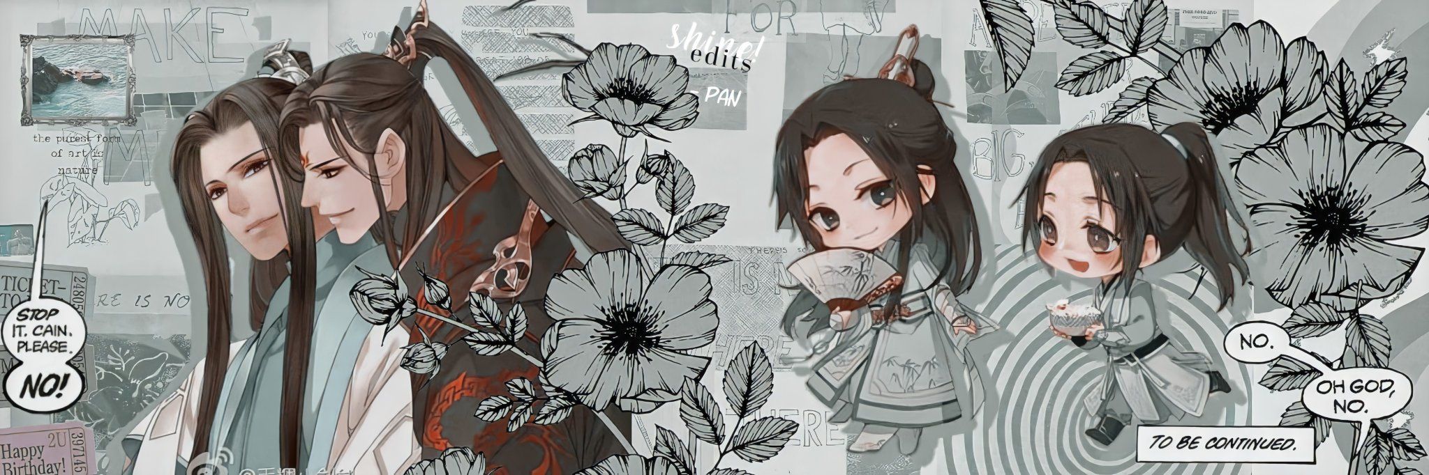 2048x682 Shine! Edits On X: › Matching Pack › The Scum Villain's Self Saving System › Luo Binghe E Shen Qingqiu › Like Se Salvar › RT Print Se Usar › Não Reposte Copie ⁃