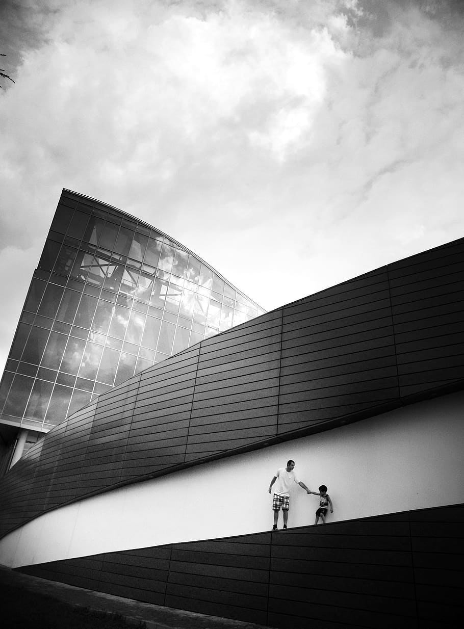 910x1234 HD wallpaper: georgia, batumi, lines, blackandwhite, child, dad