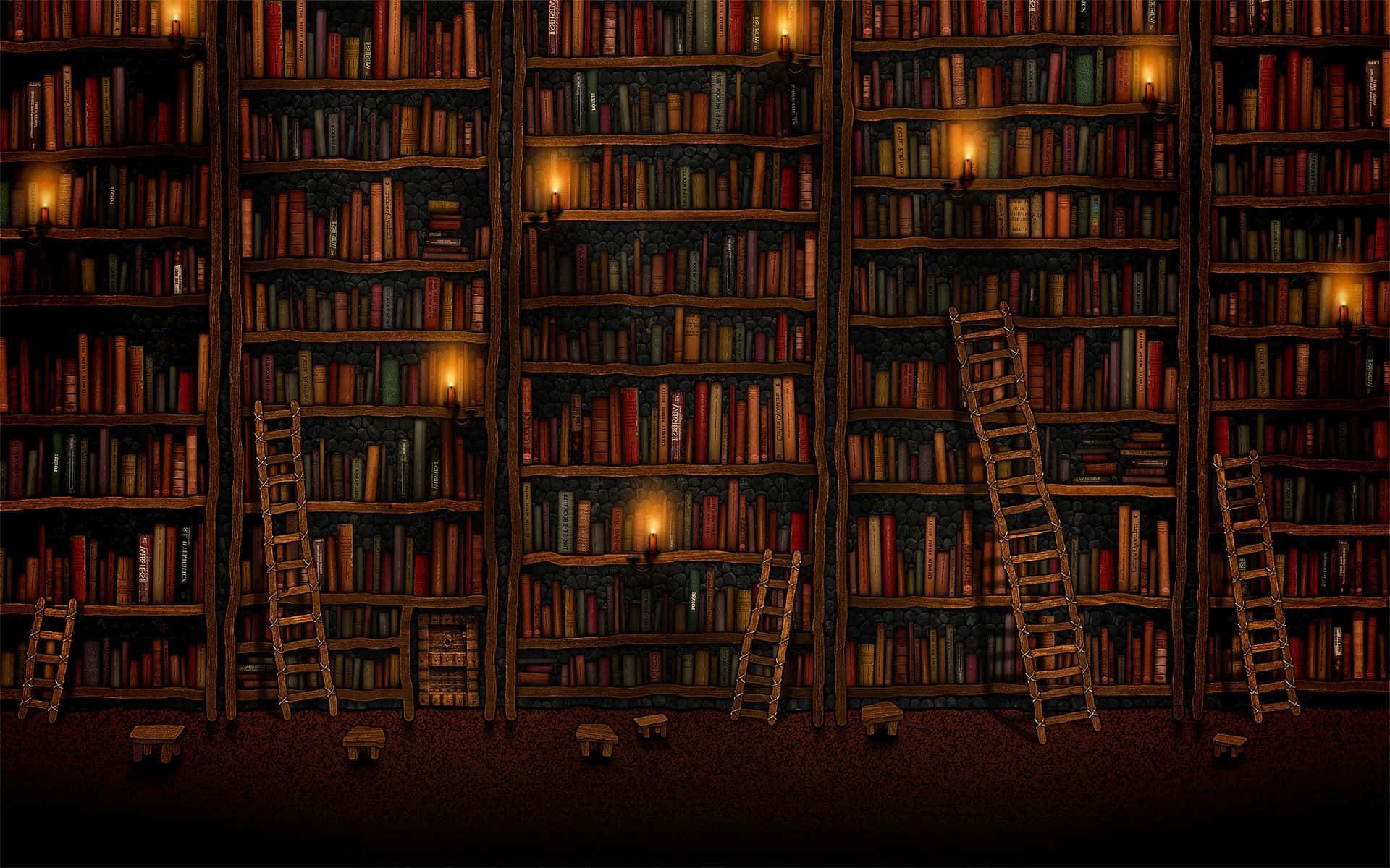 1920x1200 Bookshelf Background