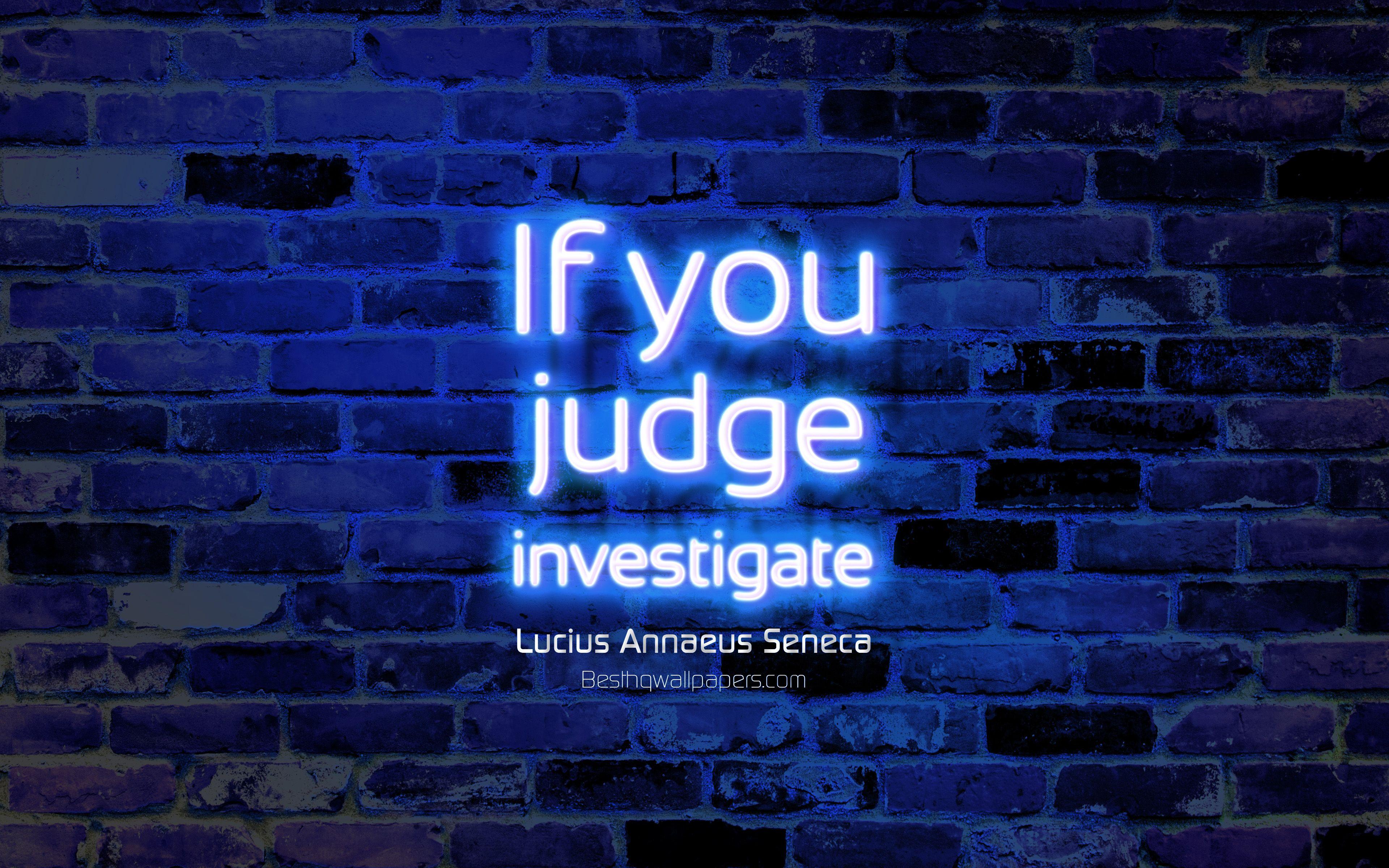 3840x2400 Download wallpaper If you judge Investigate, blue brick wall