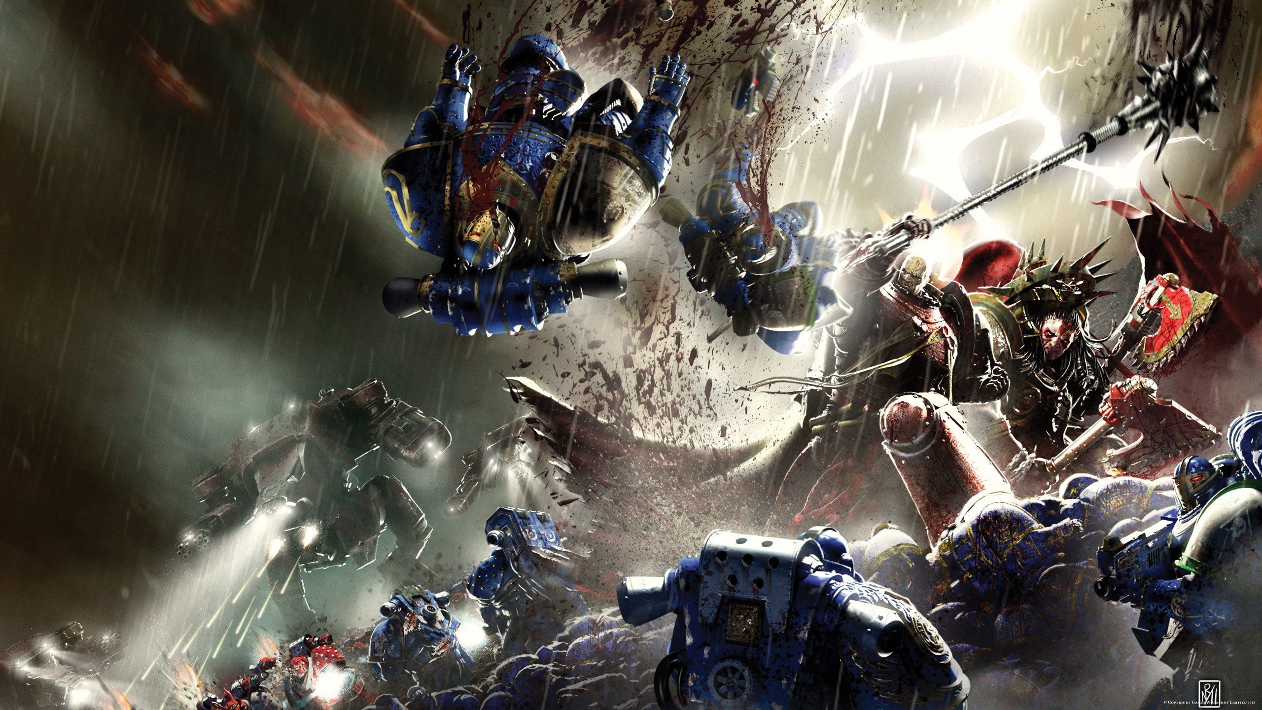 2560x1440 Wallpaper Horus Heresy, Warhammer space marine, ultramarine, Angron, Titan, Betrayer, Lorgar for mobile and desktop, section фантастика, resolution 2560x1440