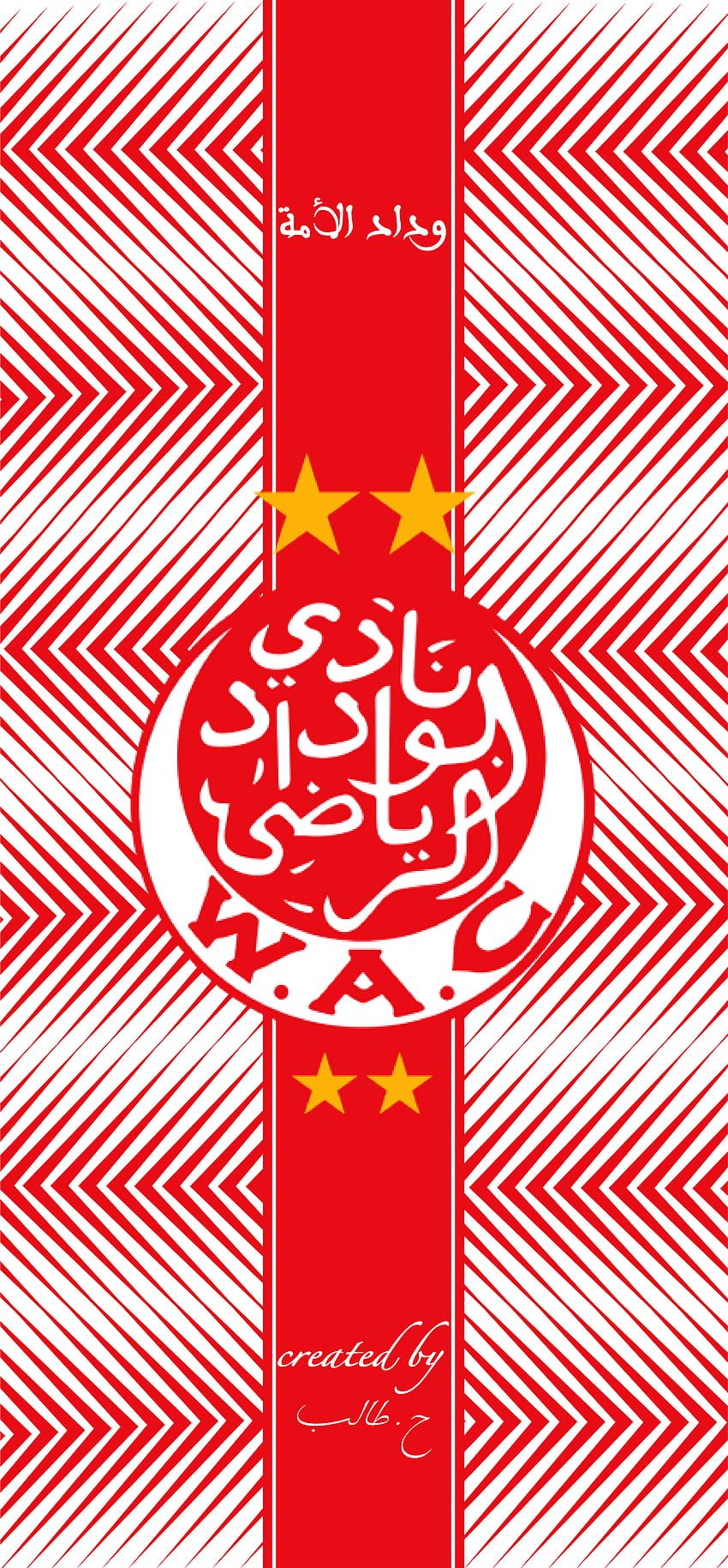 850x1829 Wydad AC, red, art HD phone wallpaper