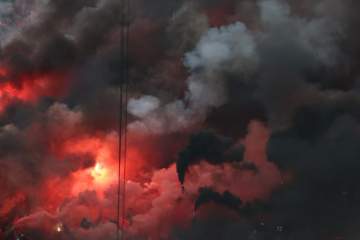 1200x800 wild photo of the Wydad AC flares that forced a delay in the Club World Cup