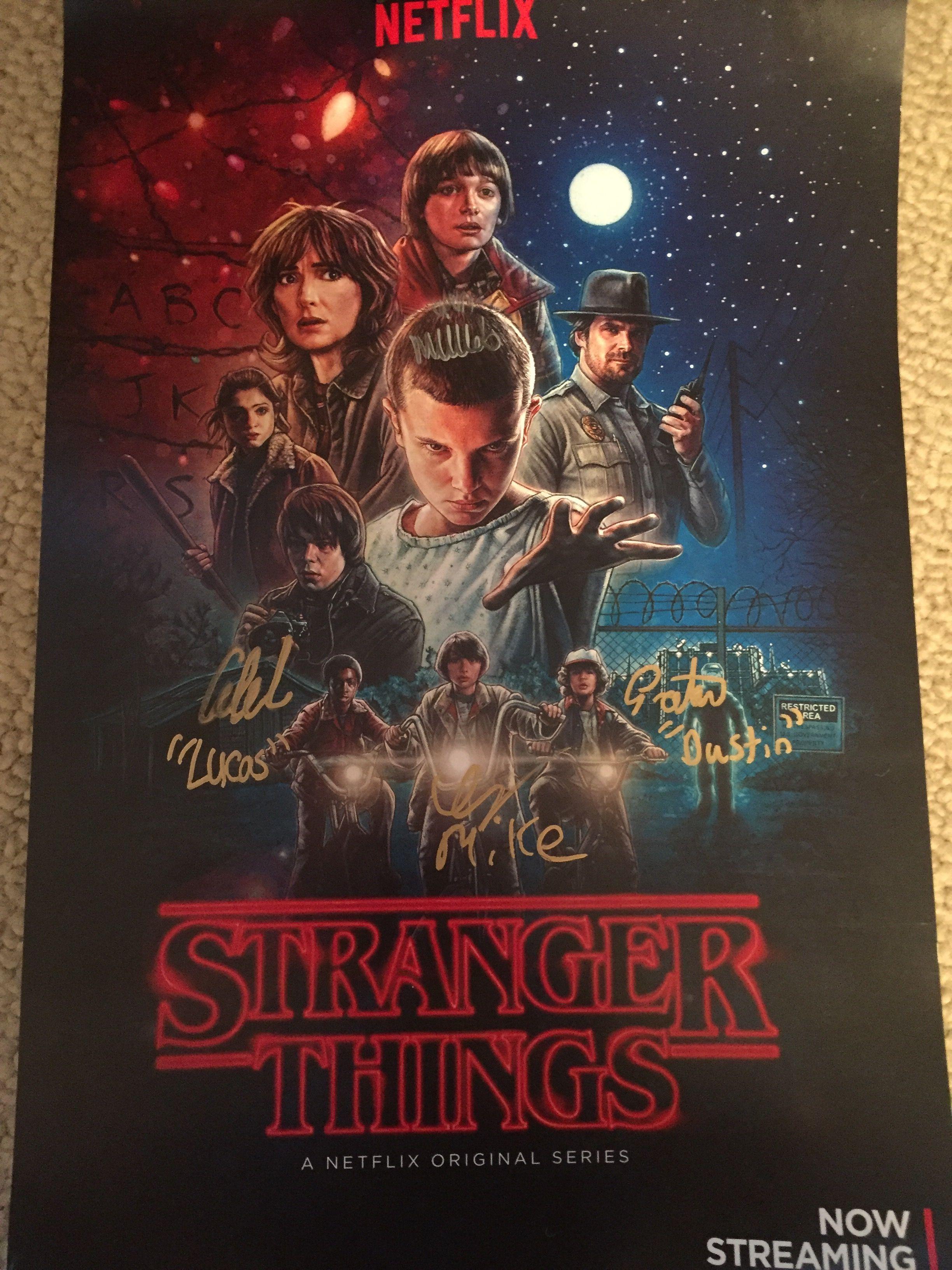 2448x3264 Stranger Things Poster Signed by the Kids of Stranger Things