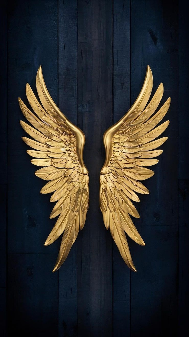 740x1316 Gold Angel Wings Photo Free High Quality Picture