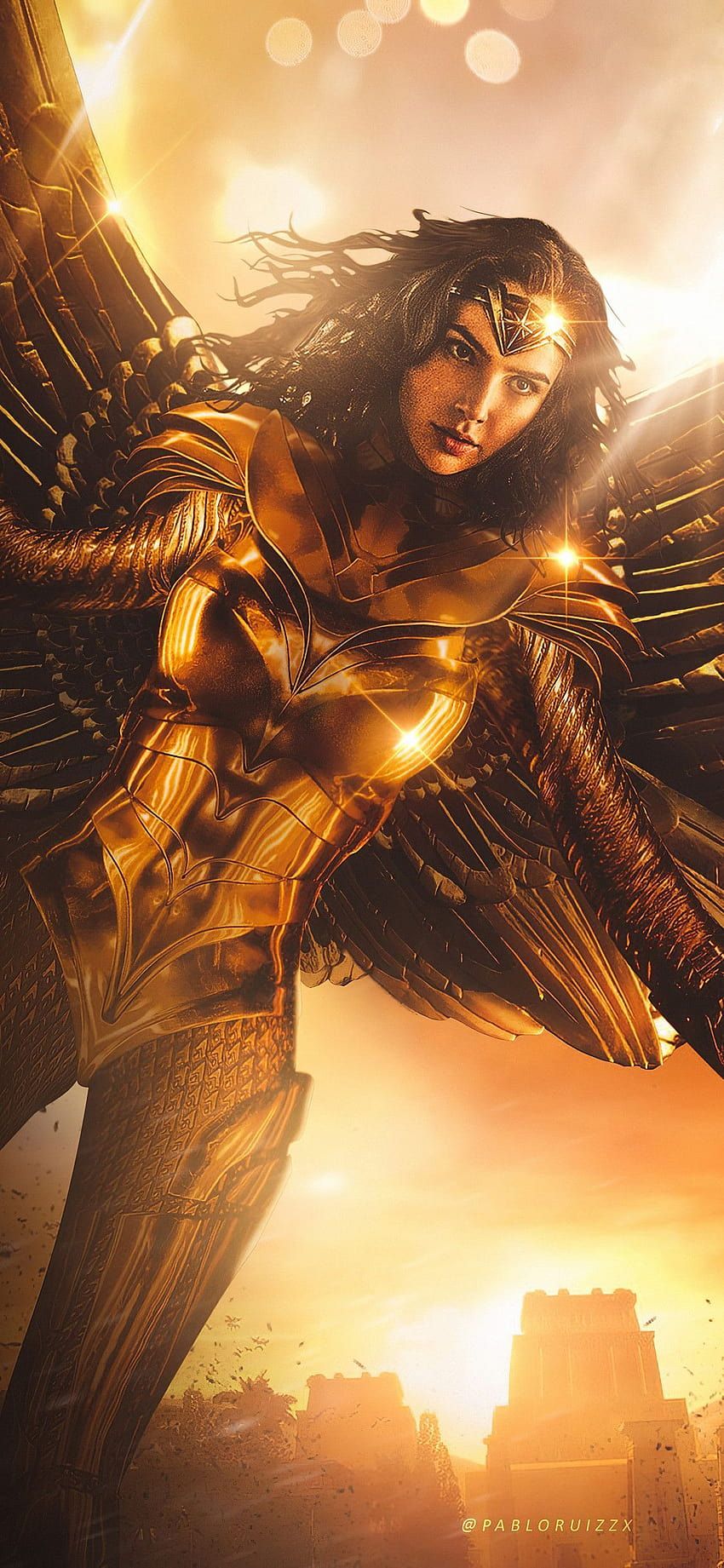 850x1841 Wonder woman wings HD wallpaper