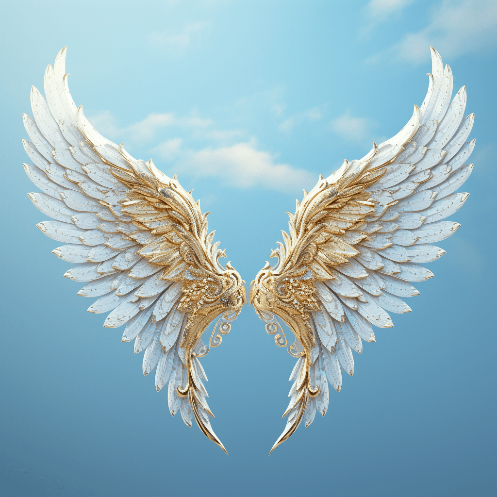 1024x1024 Heavenly Golden Angel Wings Ocean Designs
