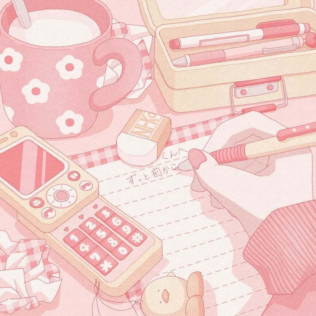 1024x1024 Download Kawaii Aesthetic Study Session Wallpaper