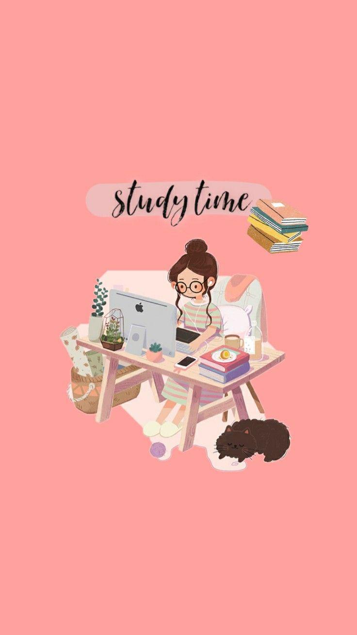 736x1308 Kawaii Study Wallpaper