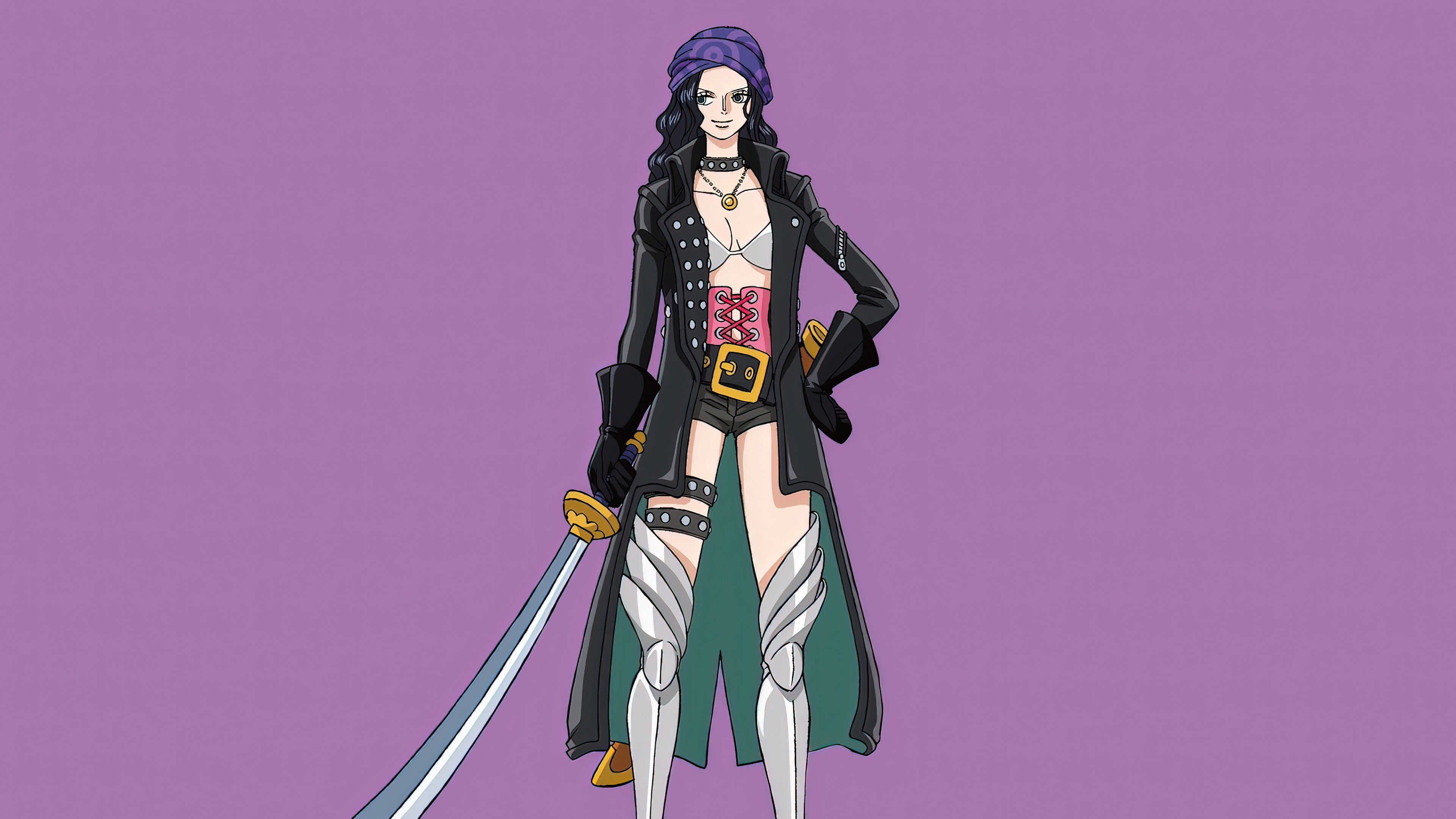 3840x2160 Nico Robin One Piece Red Anime Wallpaper 4K for Desktop