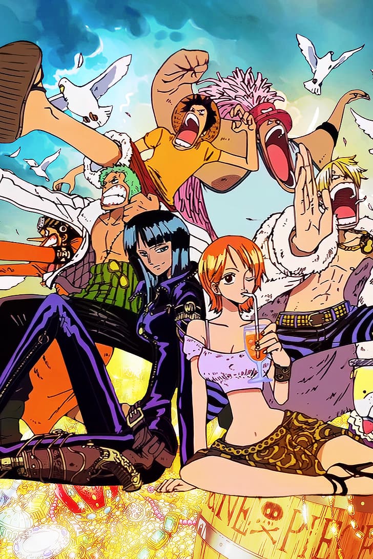 728x1092 HD wallpaper: One Piece, Nami, Nico Robin