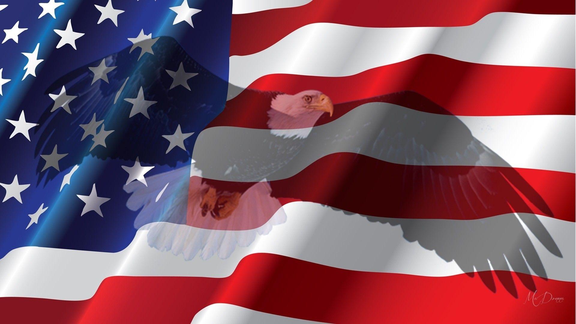 1920x1080 Grunge American Flag Wallpaper And PSD