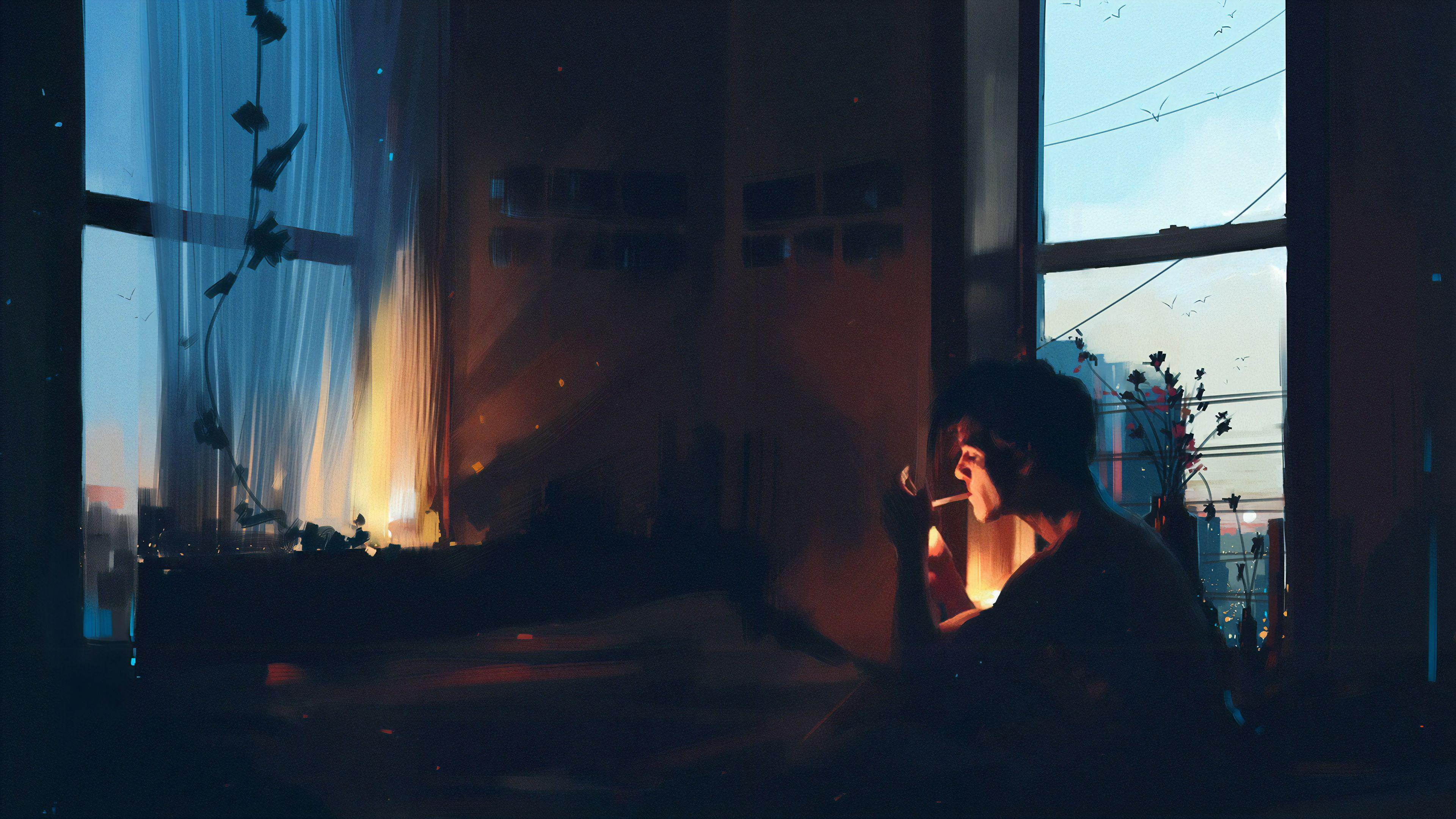 3840x2160 Boy Alone In Room Smoking 4k The Child Save Me From Myself
