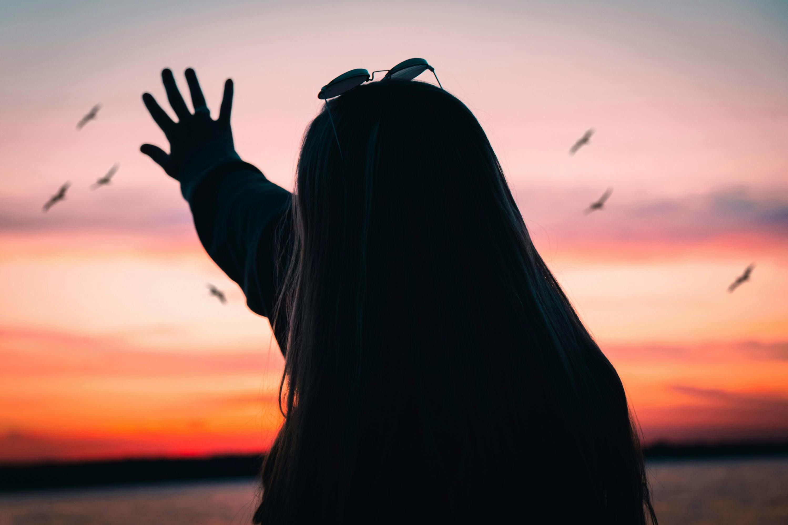 2997x1998 Back View of a Woman during Sunset · Free
