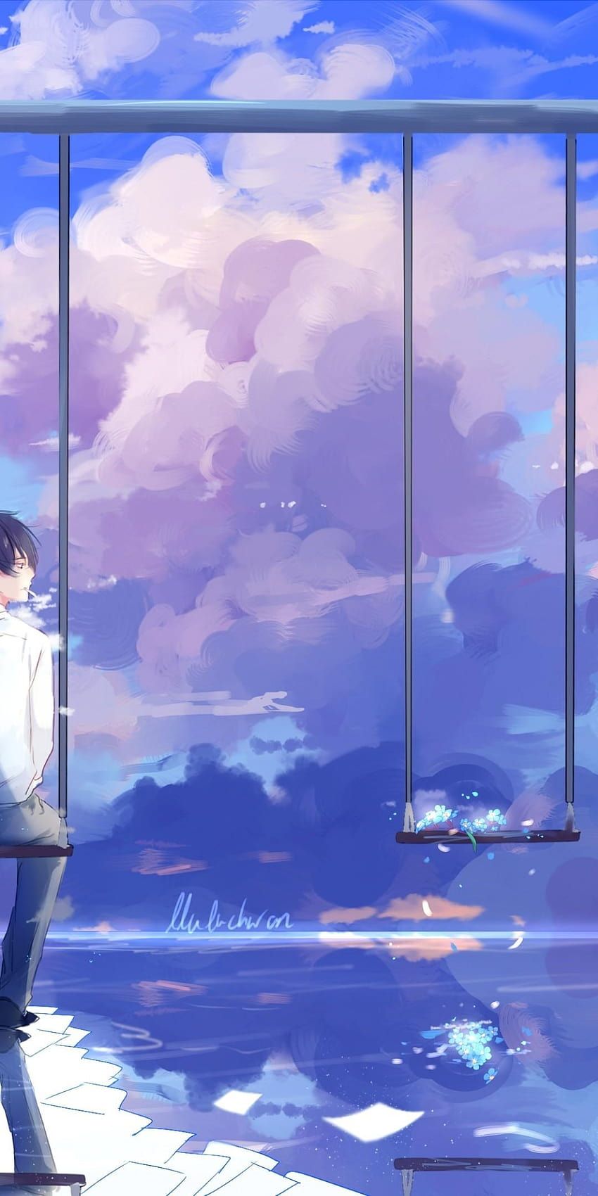 850x1700 Boy back view HD wallpaper