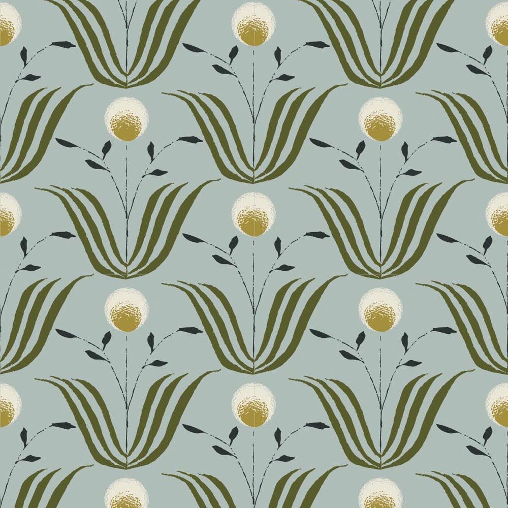 1000x1000 Ash Blue Floral Wallpaper by Mitchell Black, Repeat: 9 Inches
