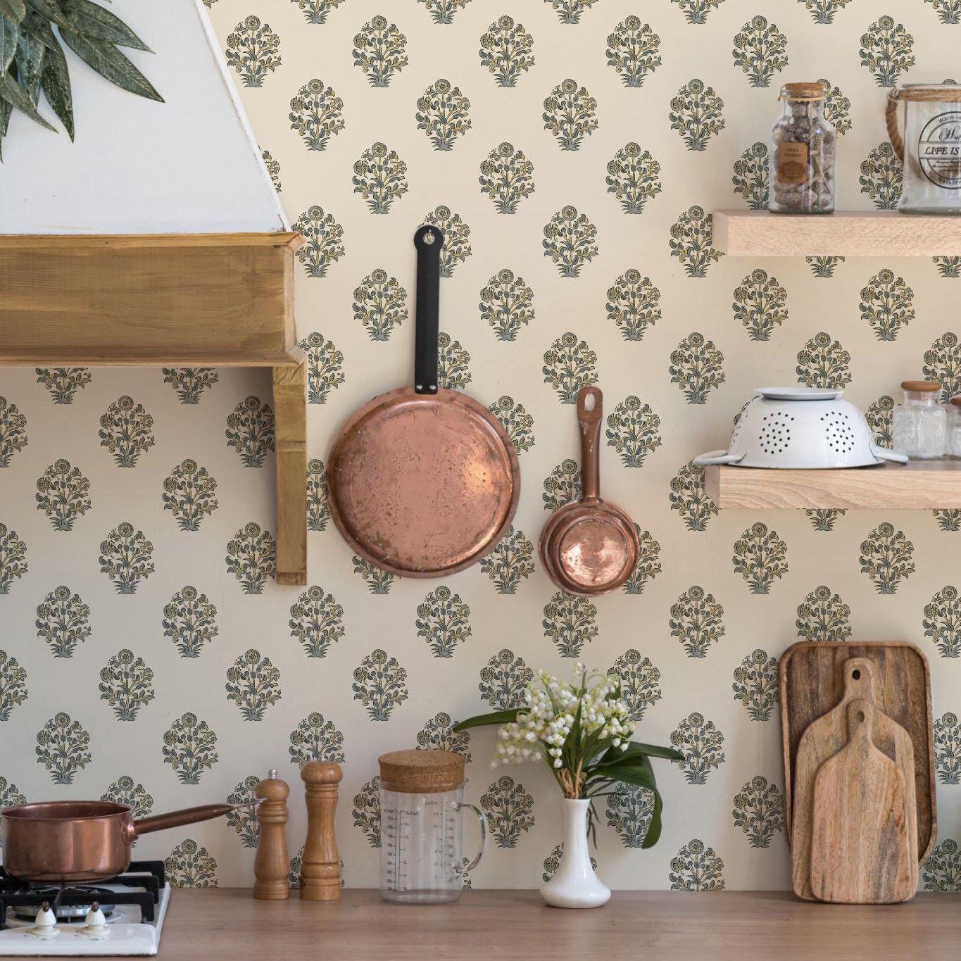 1365x1365 Herbal Etchings Wallpaper. Removable Peel and Stick Wallpaper and Traditional Wallpaper Options