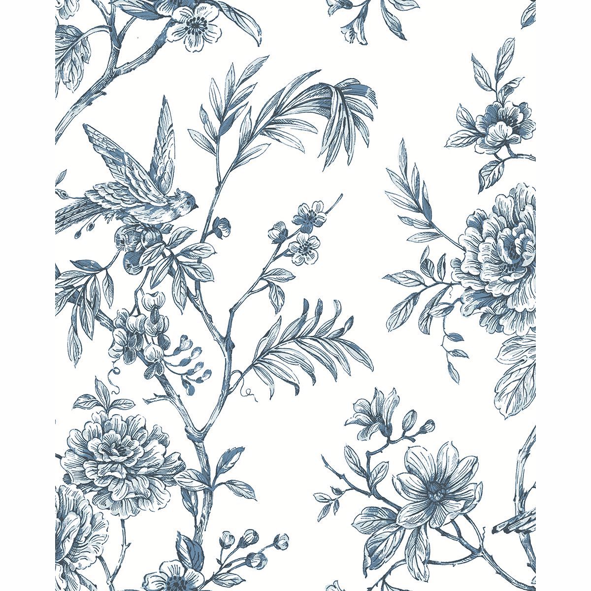 1200x1200 Jessamine Blue Floral Trail Wallpaper