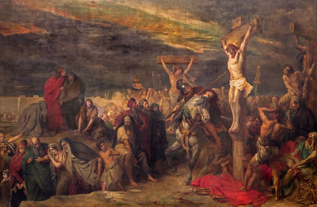 1200x784 Crucifixion Painting in St. Jacques Church Wallpaper for Wall®