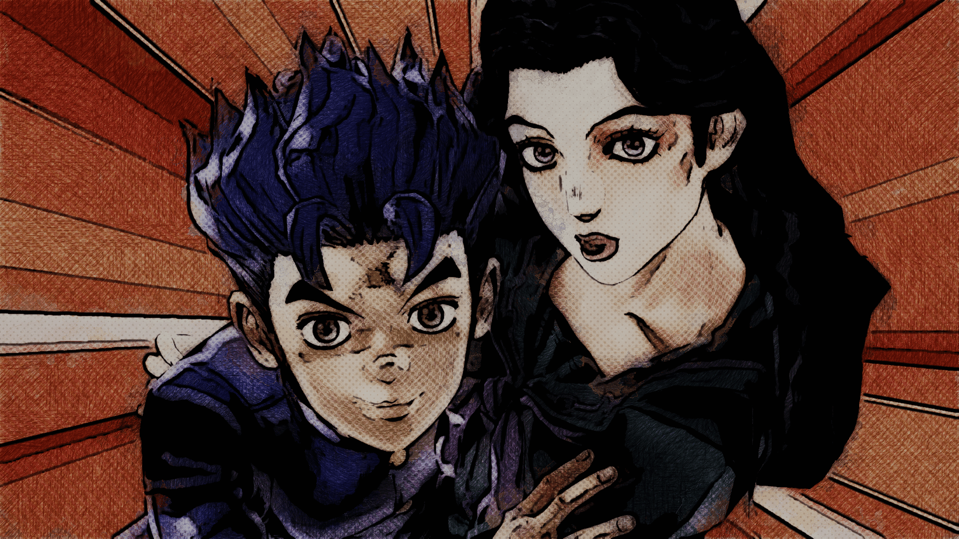 1920x1080 JoJo's Bizarre Adventure HD: Yukako Yamagishi & Koichi Hirose Spotlight Wallpaper