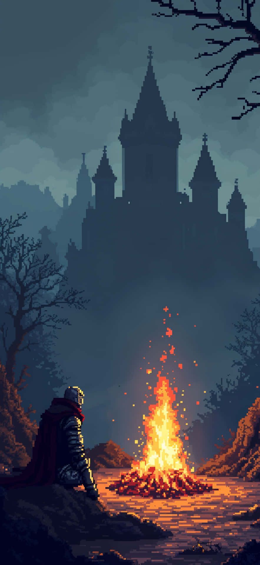 883x1920 Download Pixel Art Dark Souls Wallpaper
