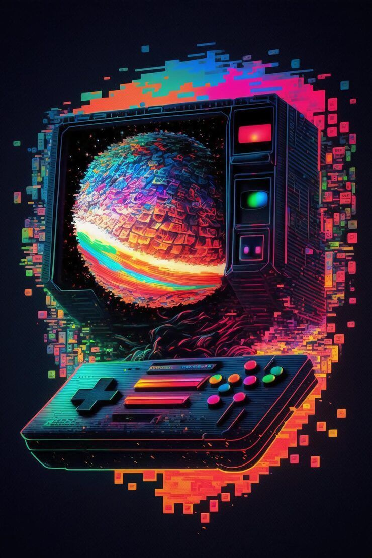 740x1110 Retro Gaming Vibe Photo Free High Quality Picture