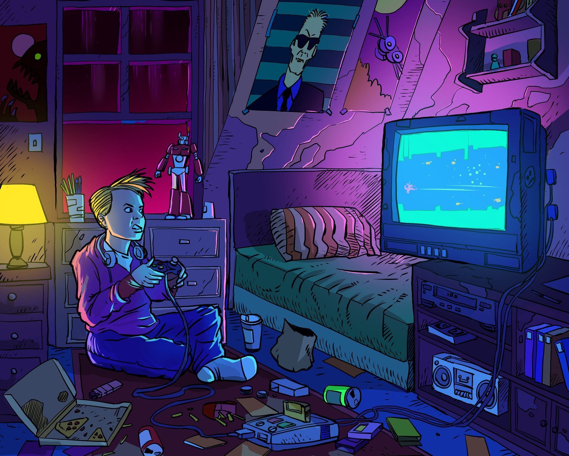 1920x1540 Wallpaper children, childhood, style, background, room, the game, console, game for mobile and desktop, section арт, resolution 1920x1540