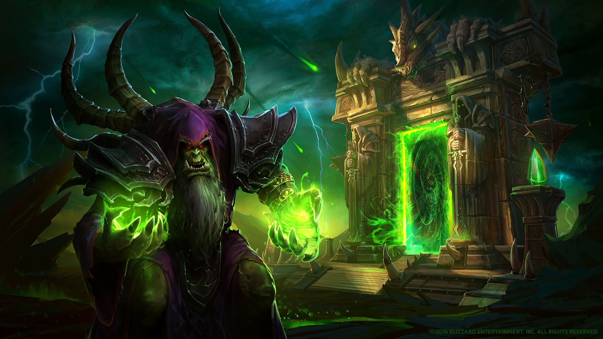 1920x1080 Wallpaper Blizzard, warcraft, warlock, orc, Gul'dan, shaman, Guldan, From roses for mobile and desktop, section игры, resolution 1920x1080