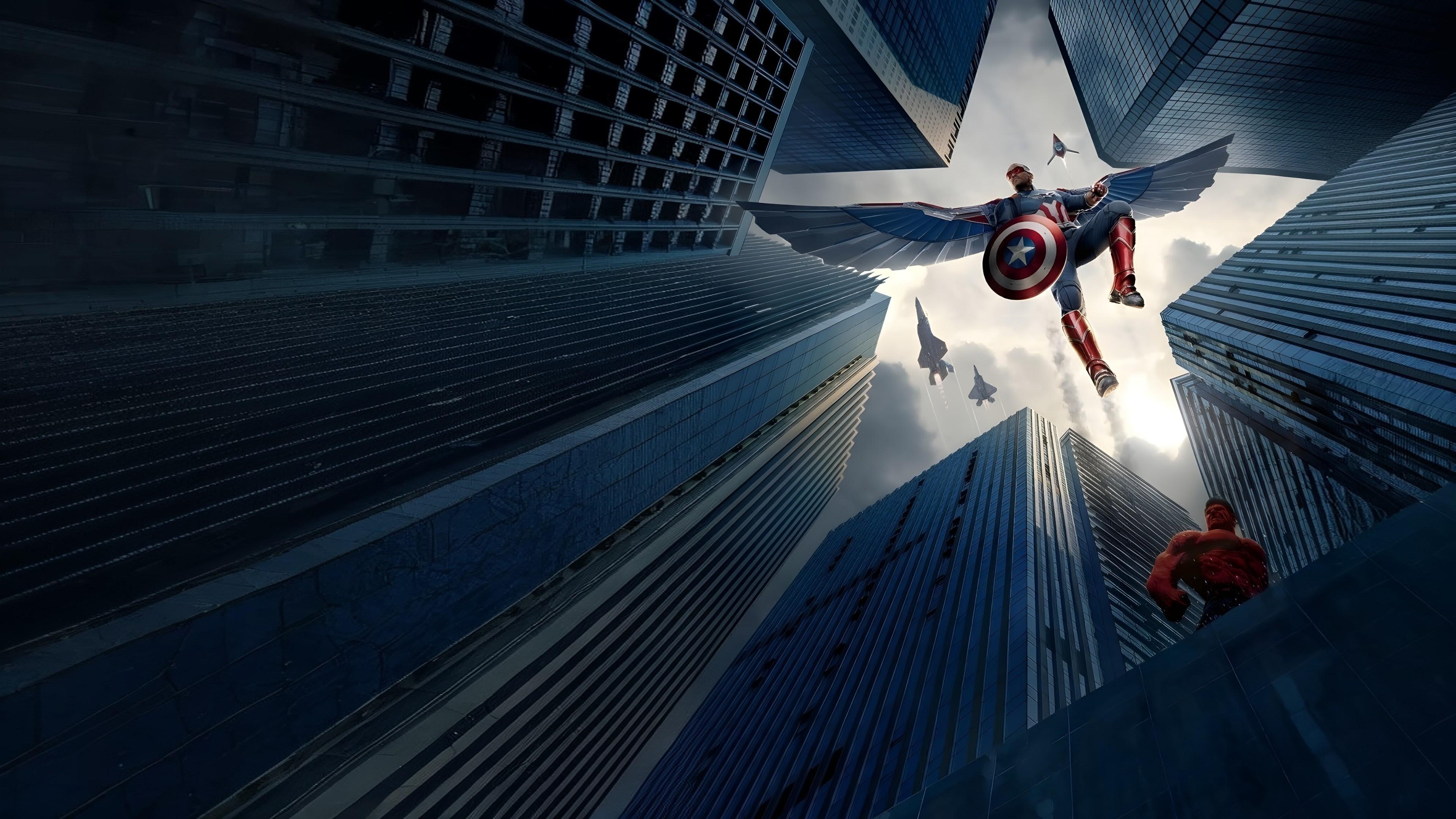 3840x2160 4K Desktop Wallpaper of Captain America: Brave New World Promo Posters
