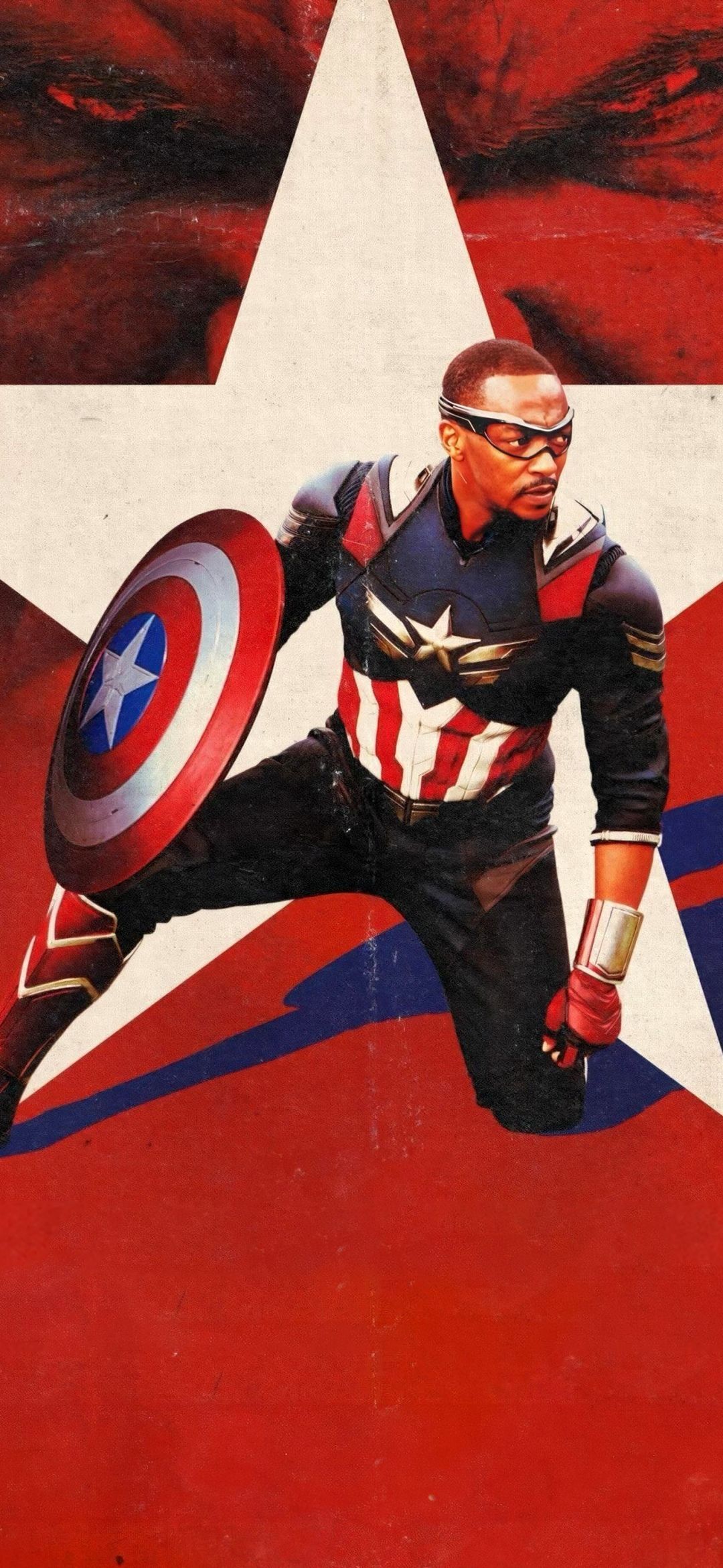 1080x2340 Captain America: Brave New World Wallpaper 4K, Red background