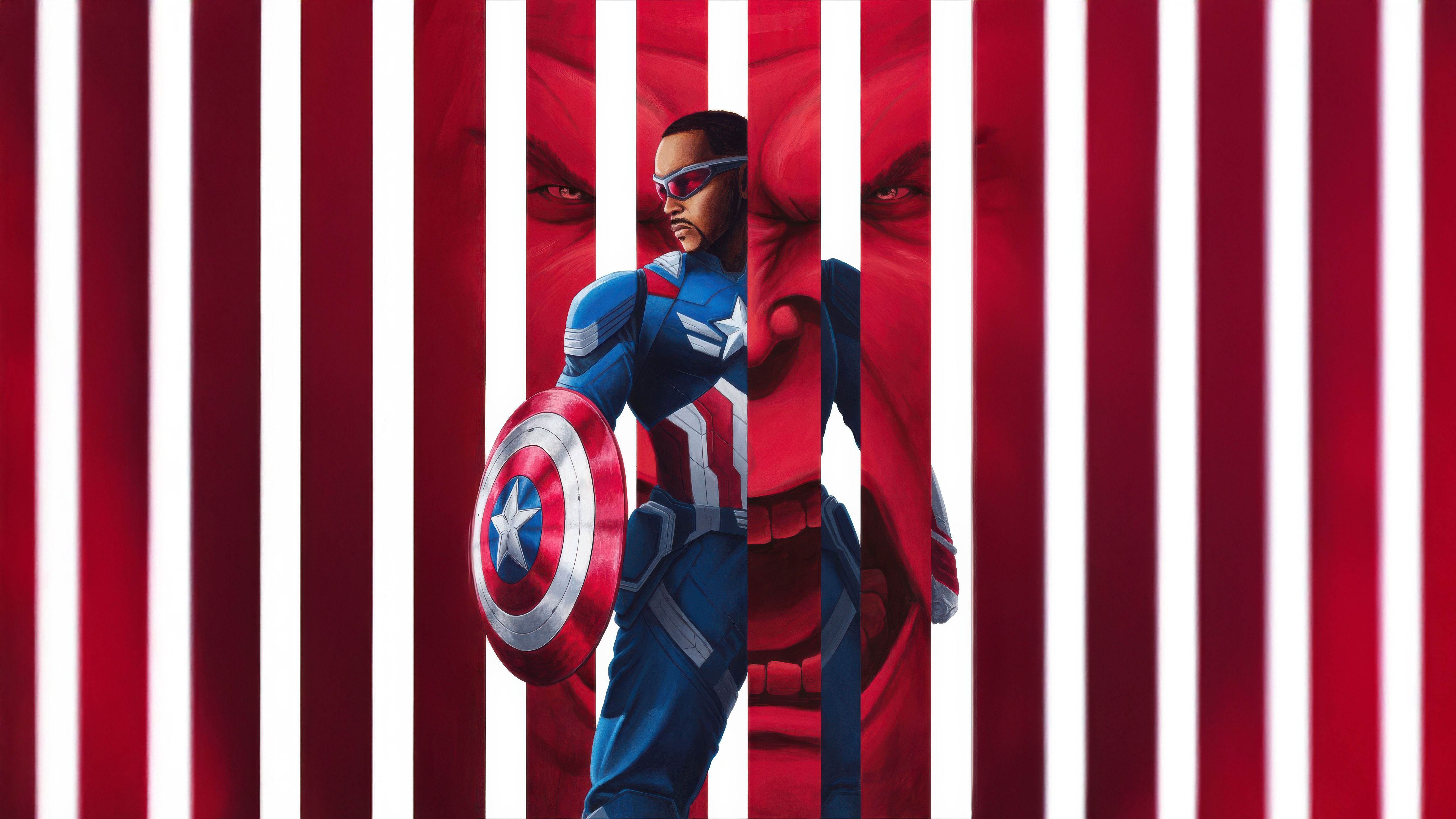 5120x2880 Captain America: Brave New World 4K Ultra HD Shield Wallpaper