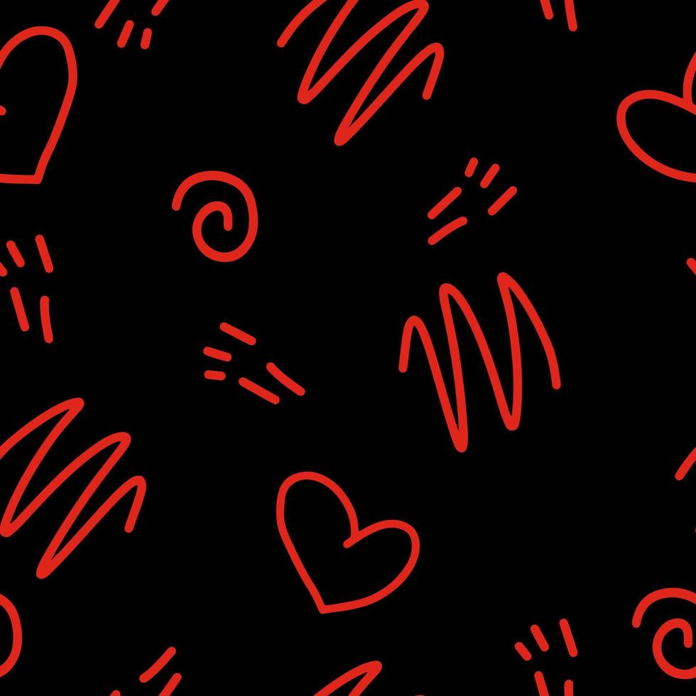 980x980 hearts and doodles seamless pattern. hand drawn. wallpaper, wrapping paper, textiles. valentines day, love, wedding, engagement