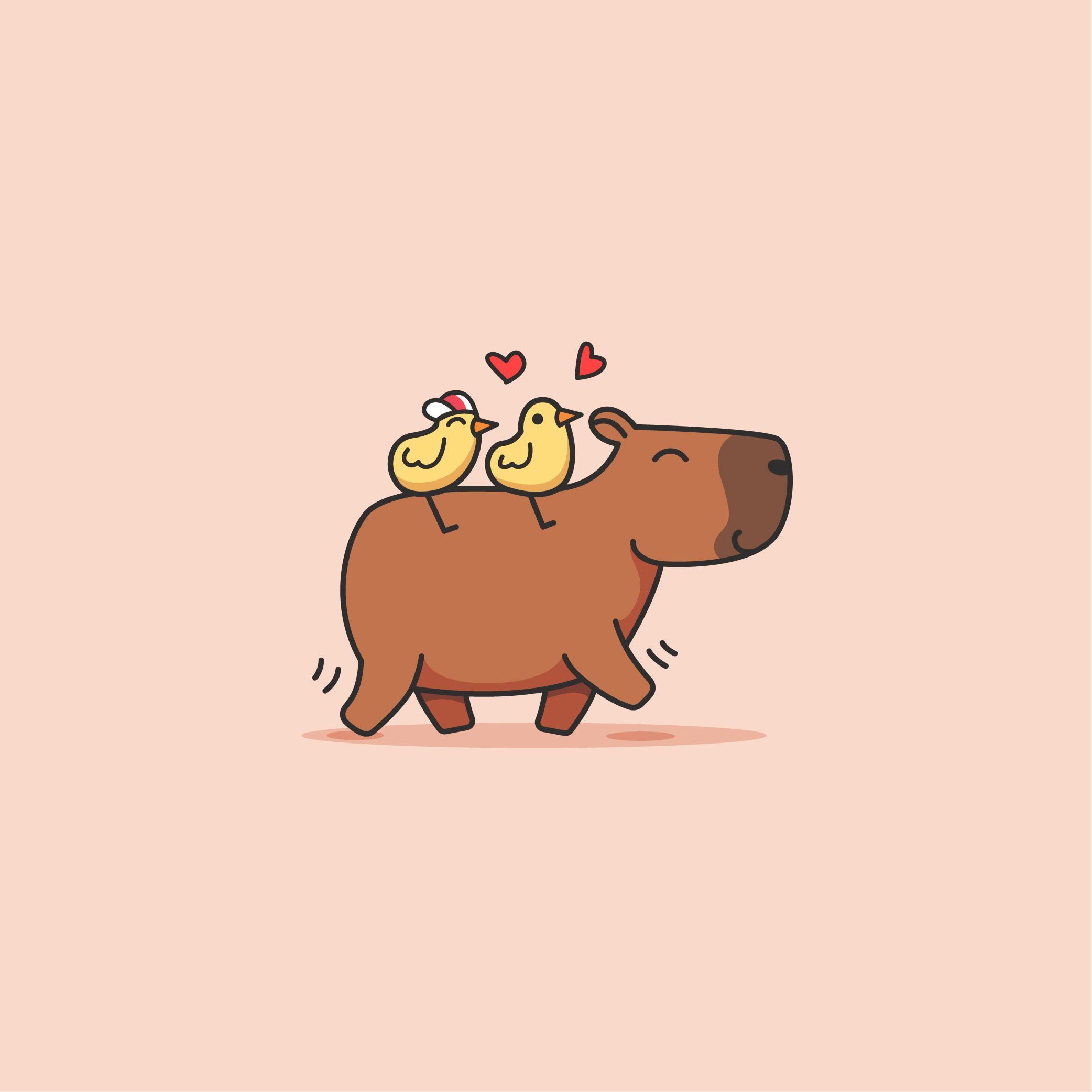 2084x2084 cute capybara by Yogi Pranata on Dribbble