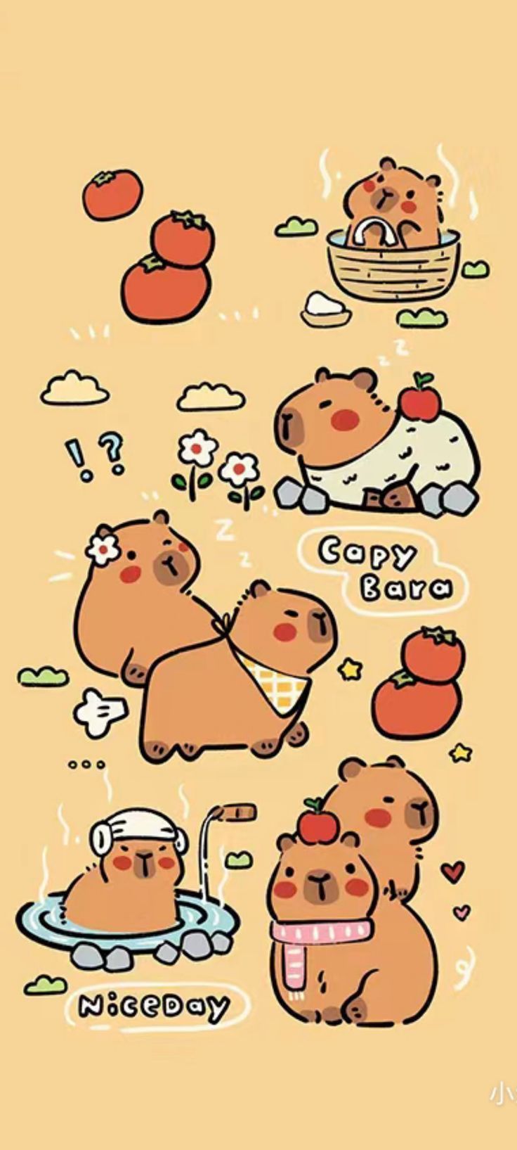 736x1635 Cute Capybara Wallpaper 4K for iPhone, iPad, Laptop, PC