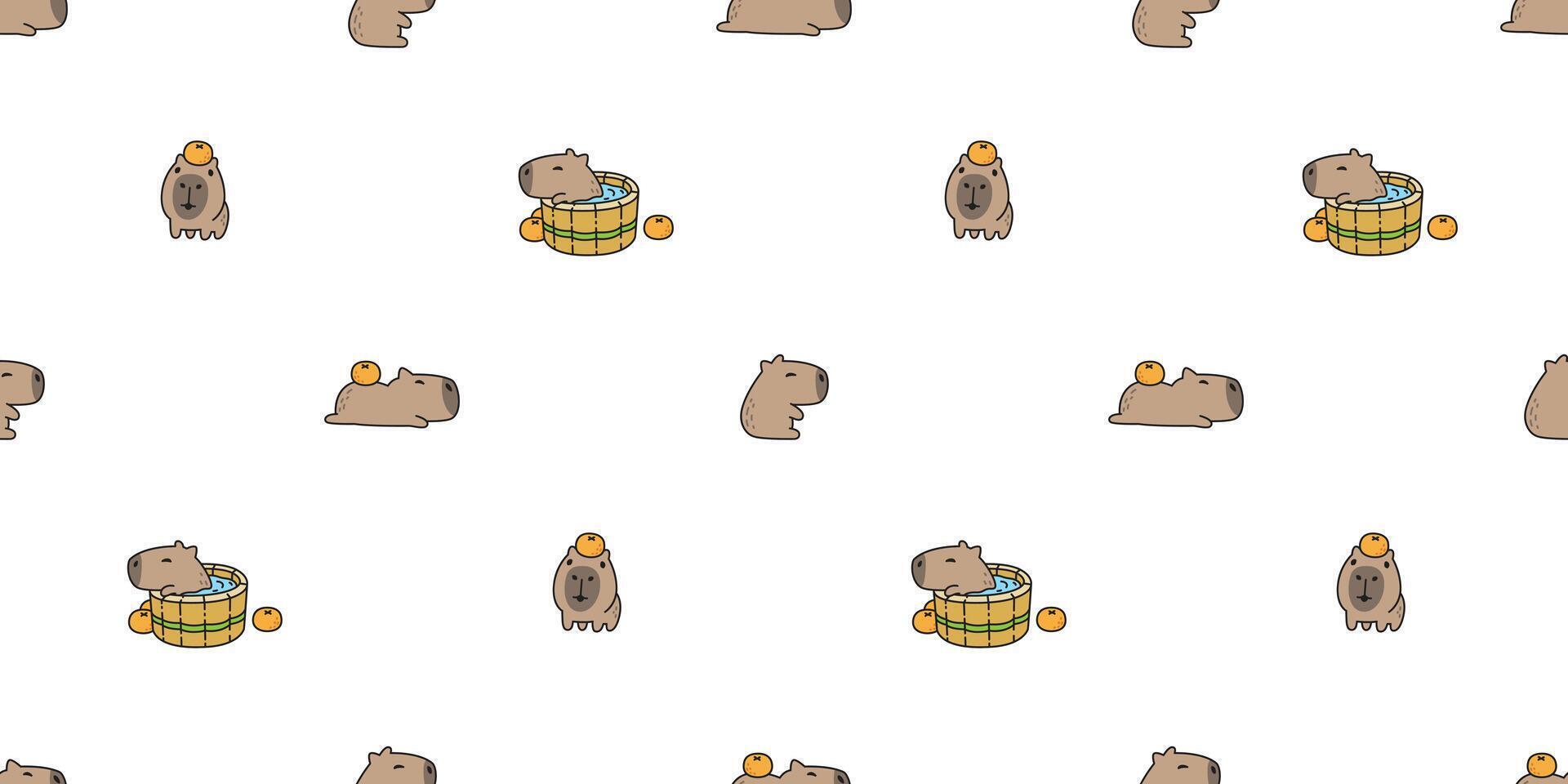 1920x960 capybara seamless pattern shower bathing pet cartoon doodle south america animal gift wrapping paper tile background repeat wallpaper illustration scarf isolated design
