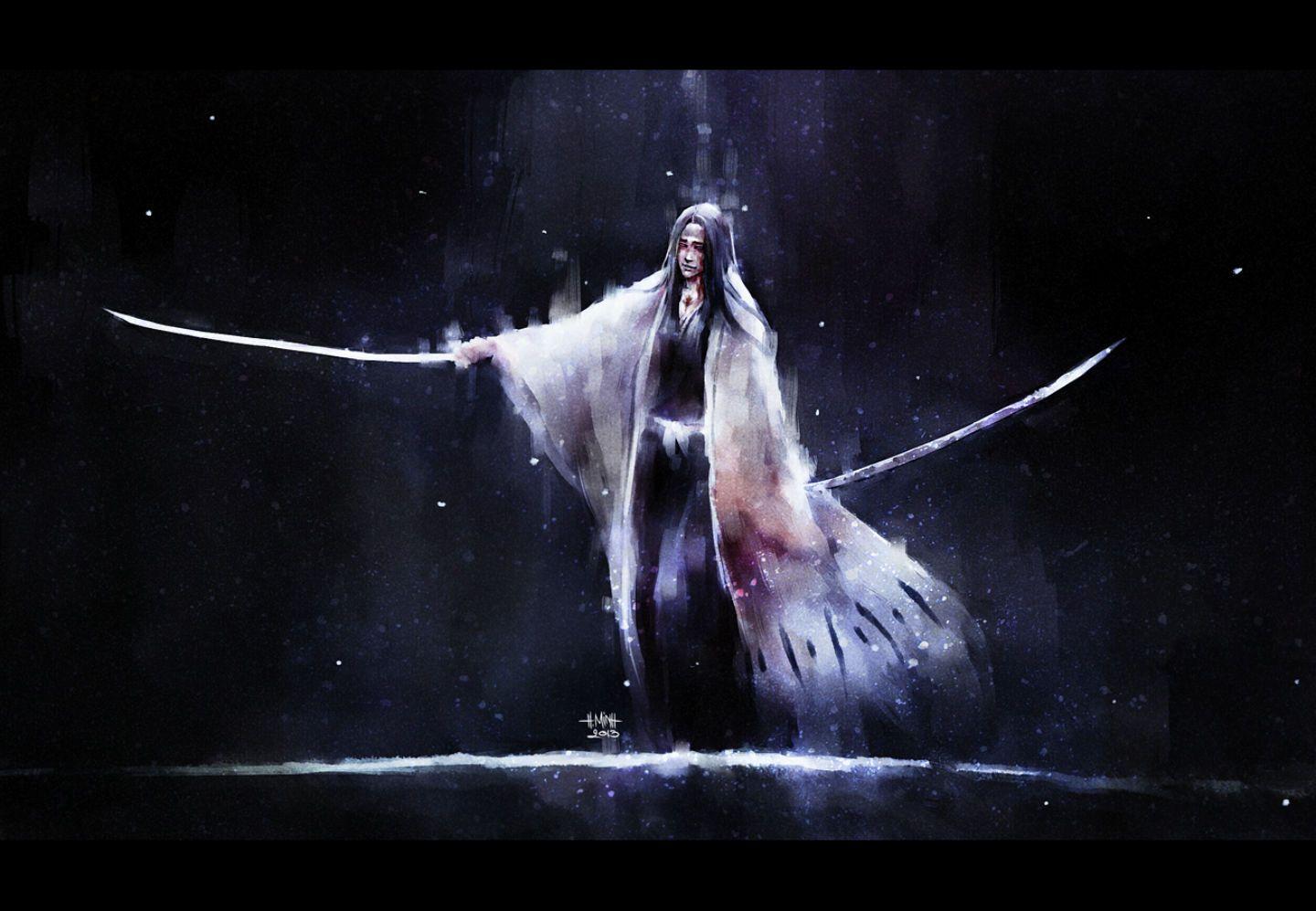 1440x997 Bleach japanese clothes nanfe sword weapon zaraki kenpachi