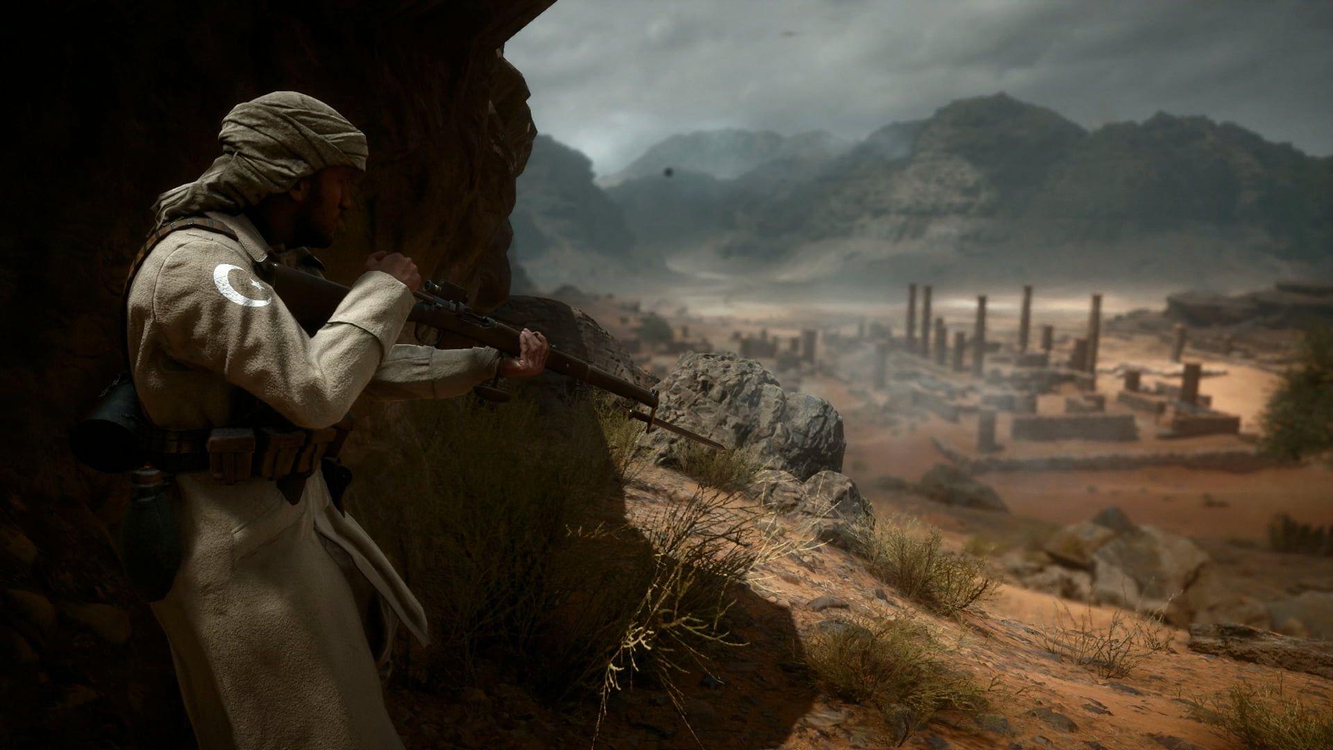 1920x1080 Black assault rifle, Battlefield soldier, desert, Ottoman
