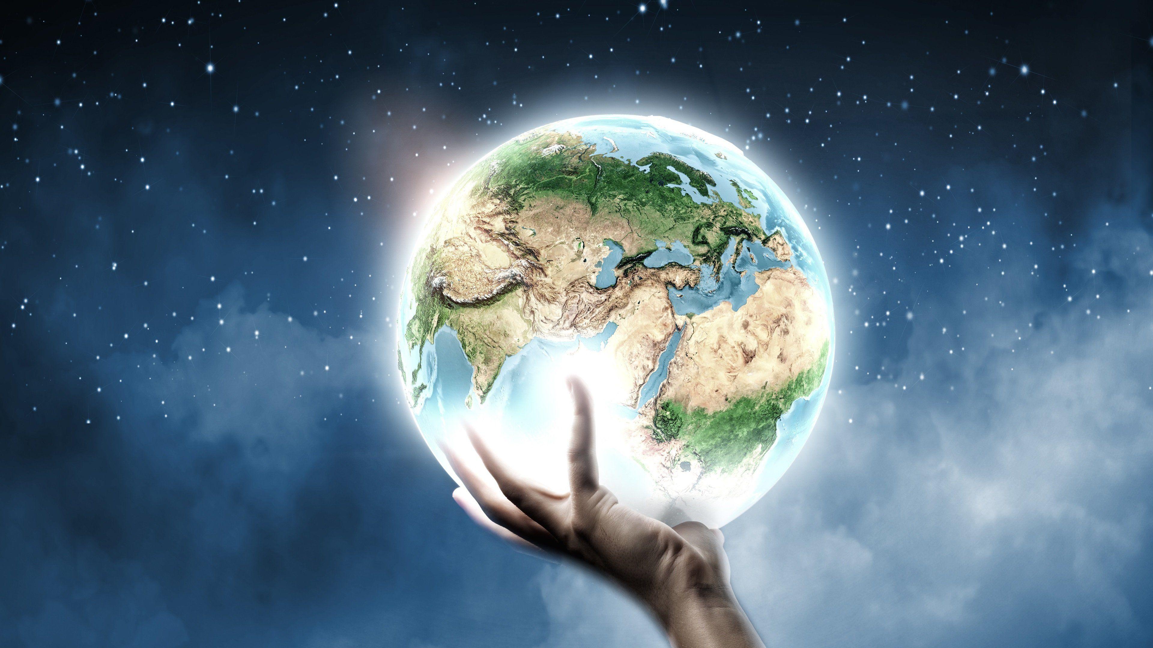 3840x2160 A Hand Hold The Earth Wallpaper In Your Hands, Download