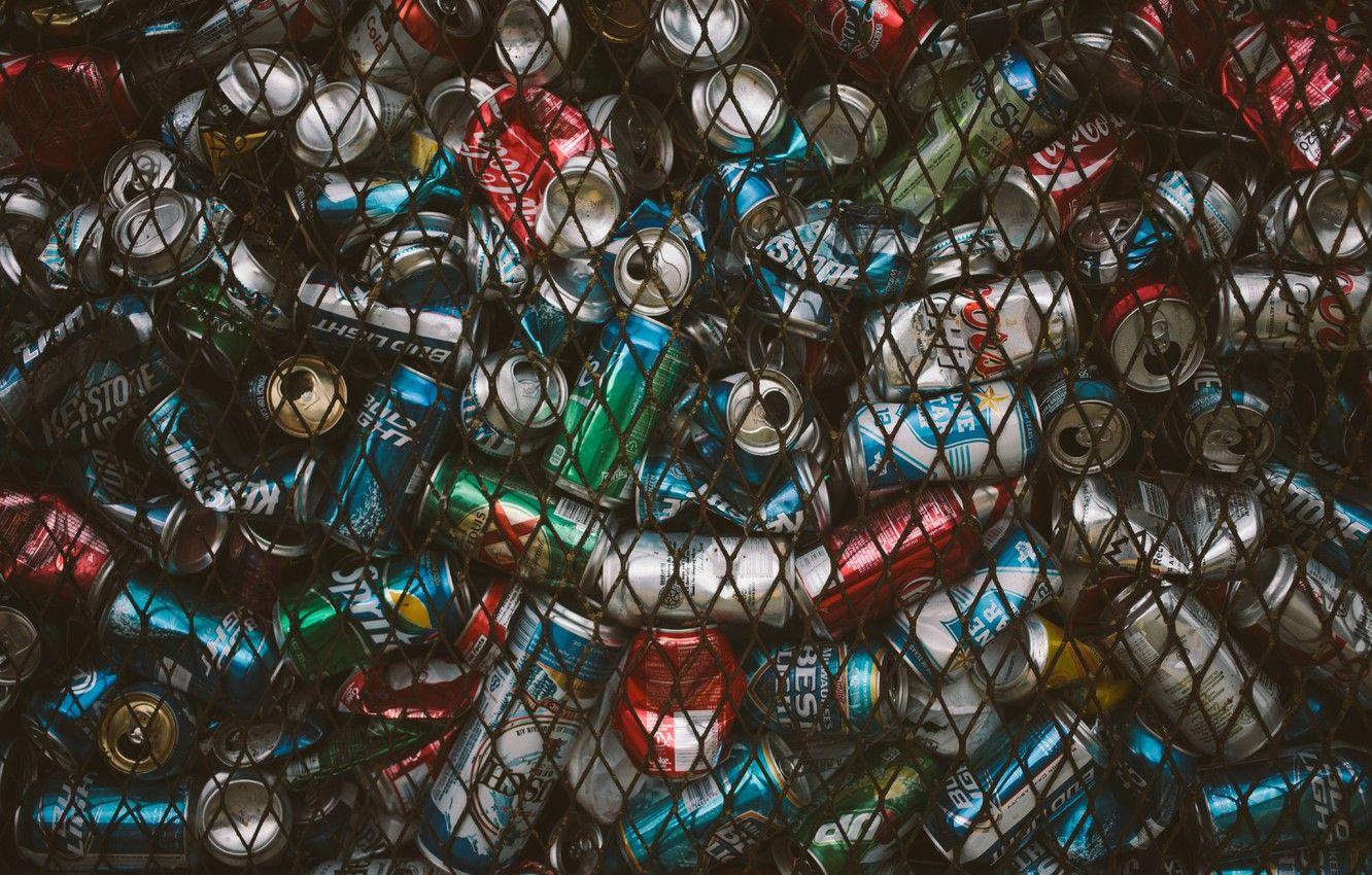 1332x850 Wallpaper brands, old, fence, beer, cans, recycle, aluminium, soda