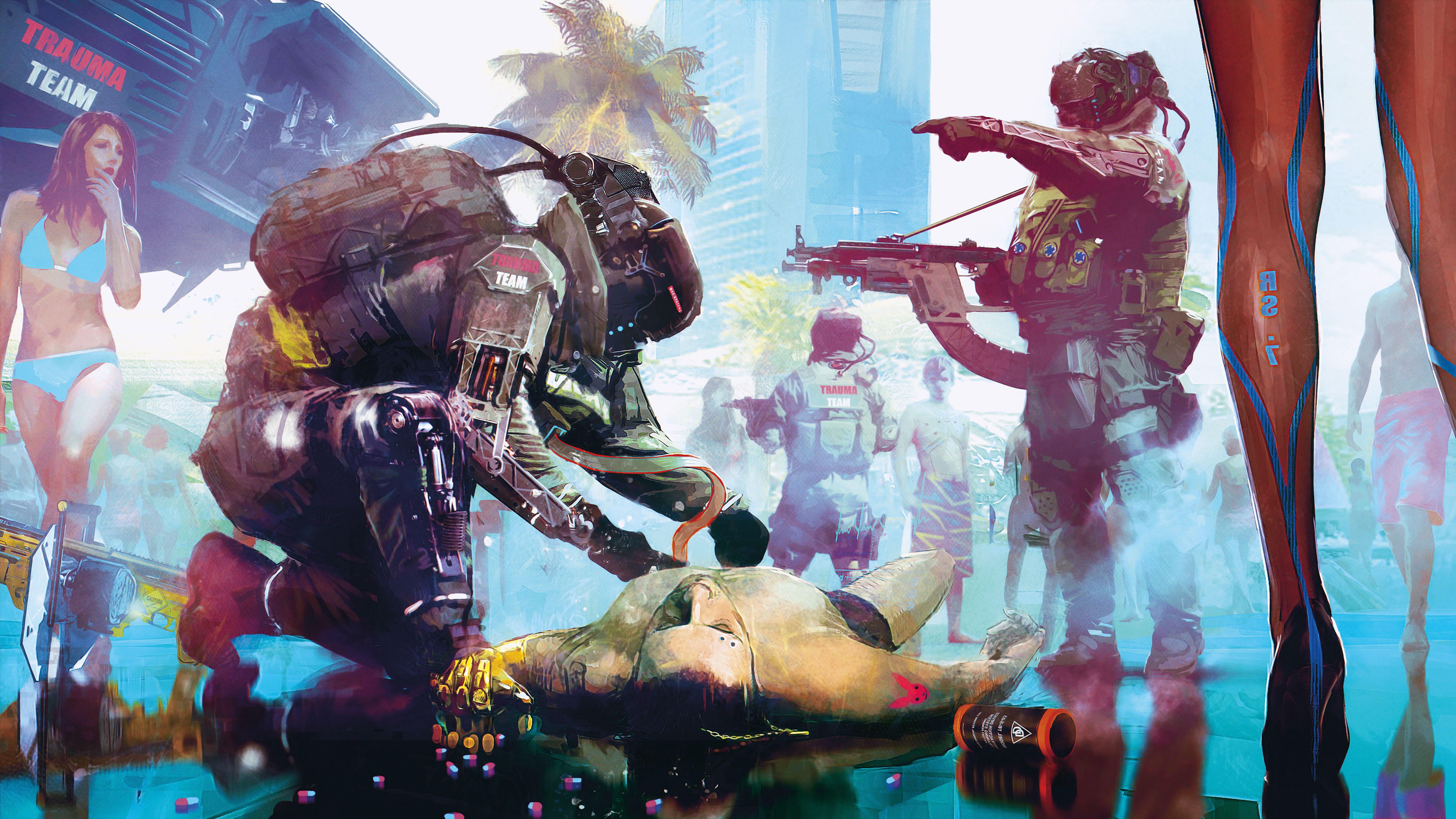 7680x4320 Wallpaper Cyberpunk Trauma Team, E3 4K, 8K, Games