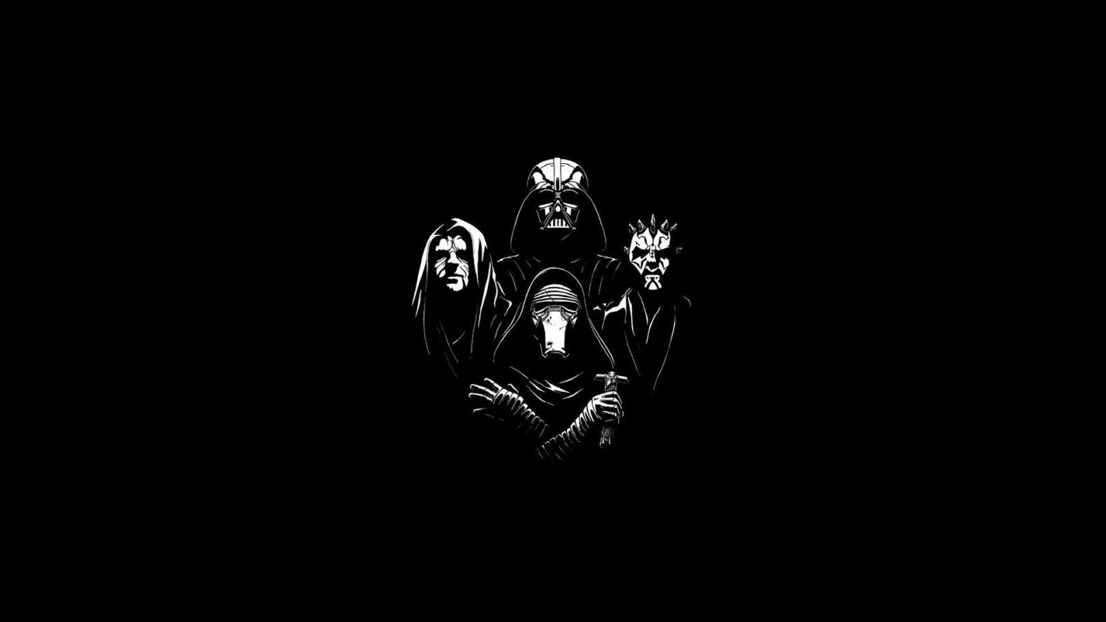 1600x900 Cool Black And White Wallpaper Of The Villains From Star Wars