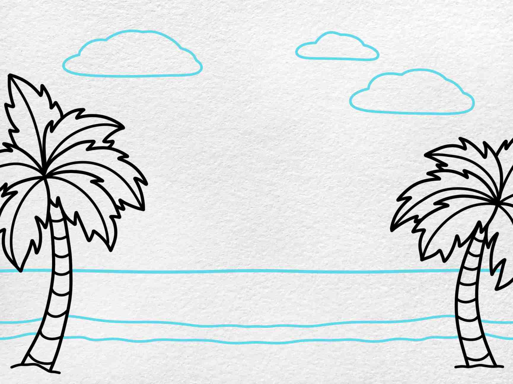 1730x1297 Beach Sunset Drawing (easy)