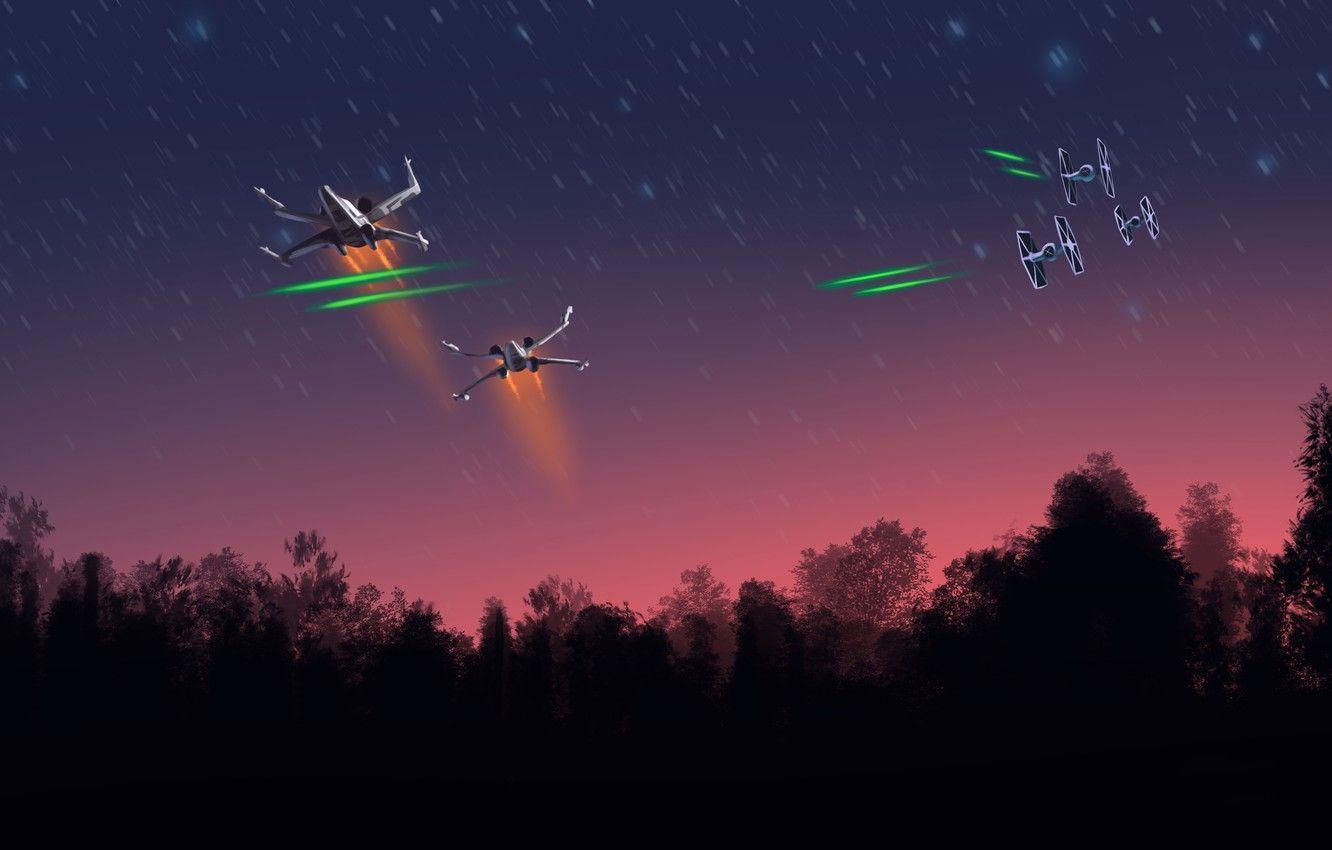 1332x850 Wallpaper Star Wars, Starfighter, Ships, X Wing, TIE Fighter