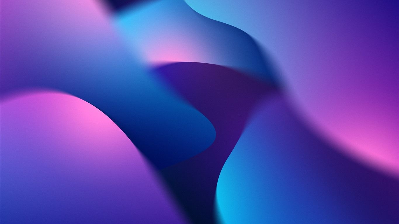 1366x768 iOS 18 Apple 2023 Blue Purple Theme Design 5K