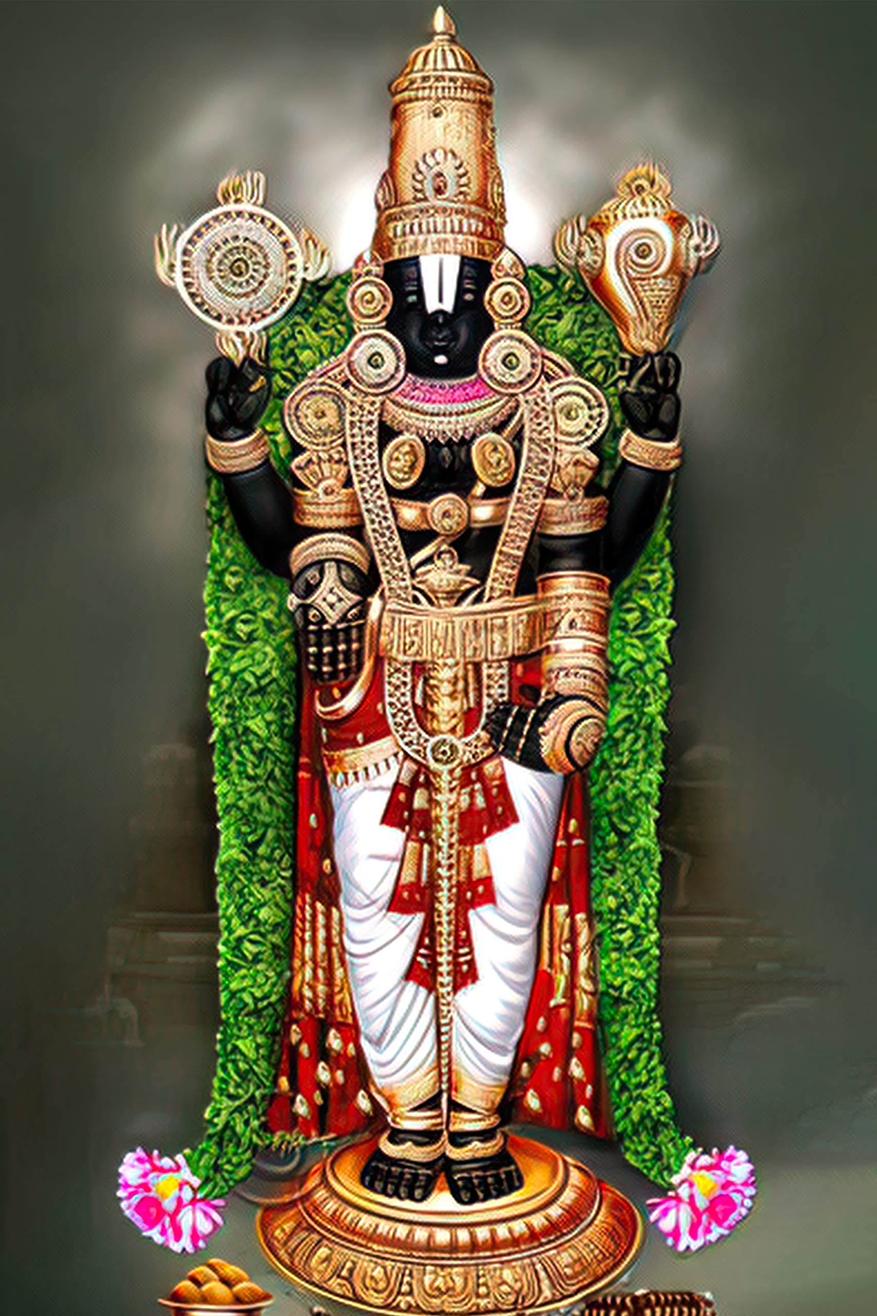 1707x2560 Wallpics® Tirupati Balaji Venkateswara Swamy Hindu Religious Vinyl Sticker For Home Decor II(50cm X 75cm) Jican5025 4 : Amazon.in: Home &