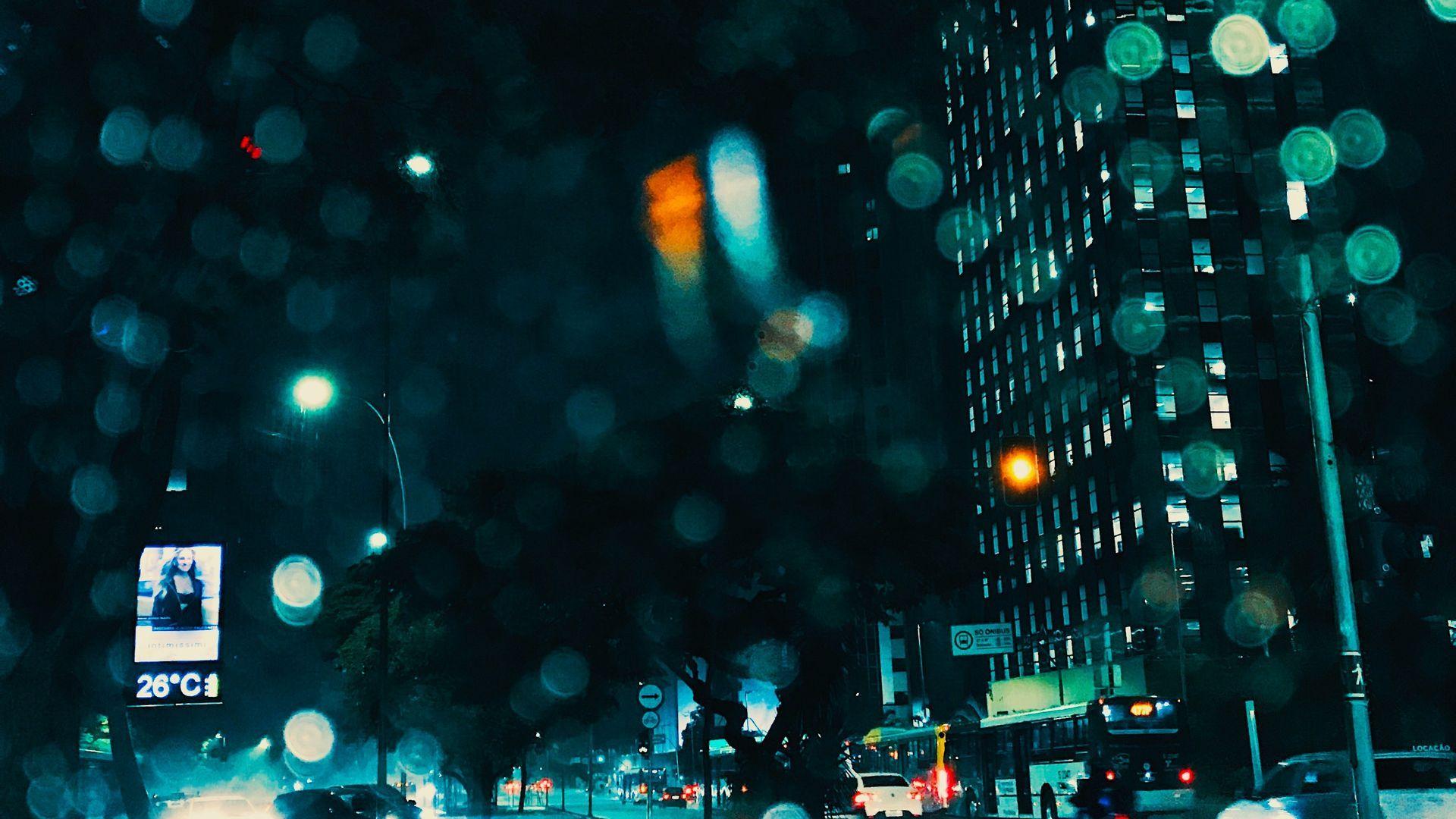 1920x1080 Bokeh Effect Buildings during Nighttime Wallpaper