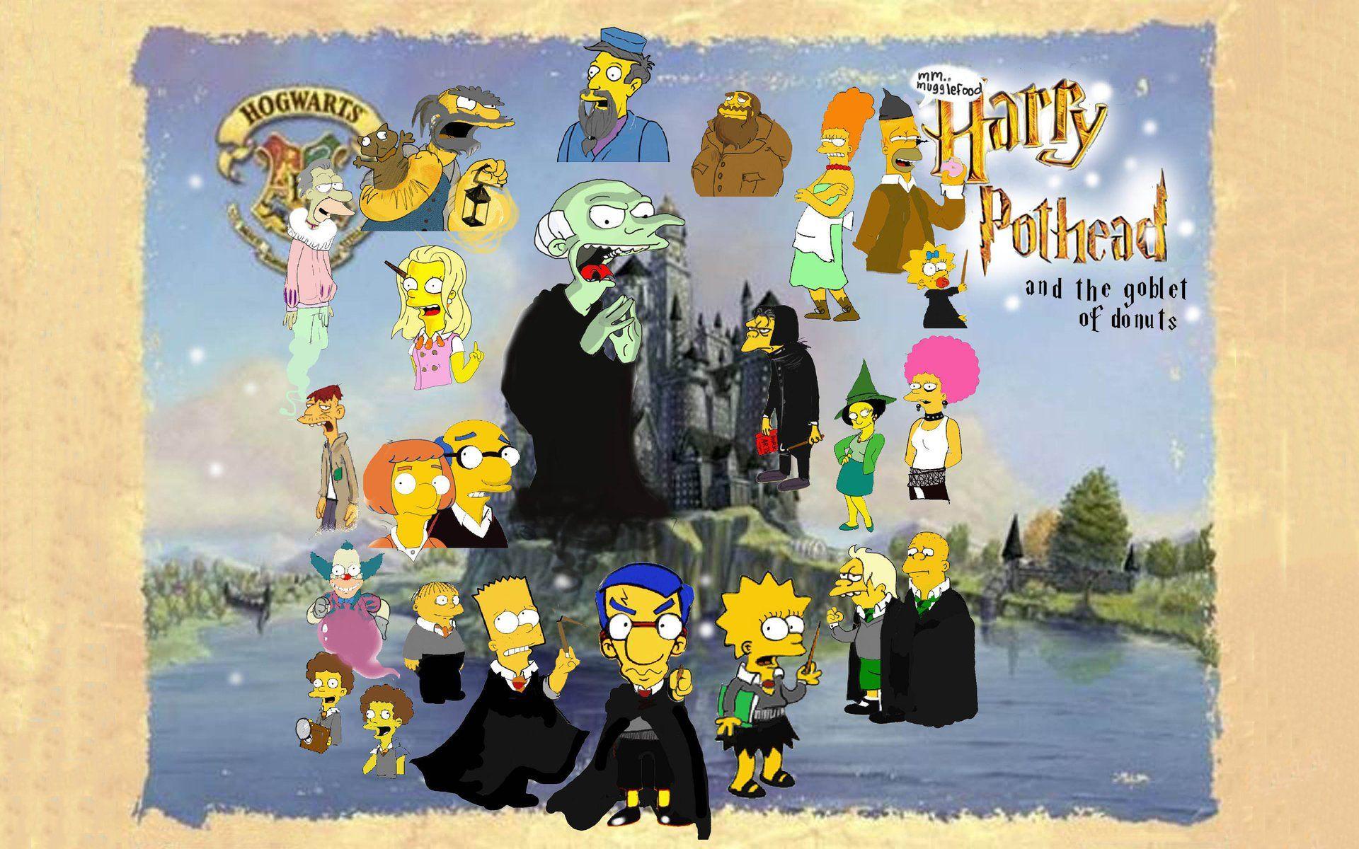 1920x1200 Homer Simpson Harry Potter The Simpsons Bart Simpson Lisa Simpson