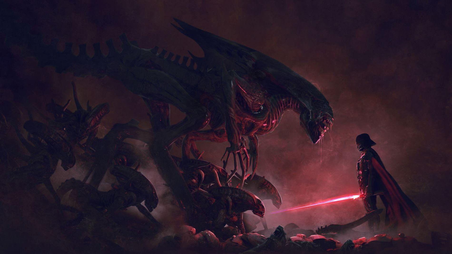 1900x1069 Darth Vader, Alien vs. Predator, Aliens, Star Wars HD Wallpaper